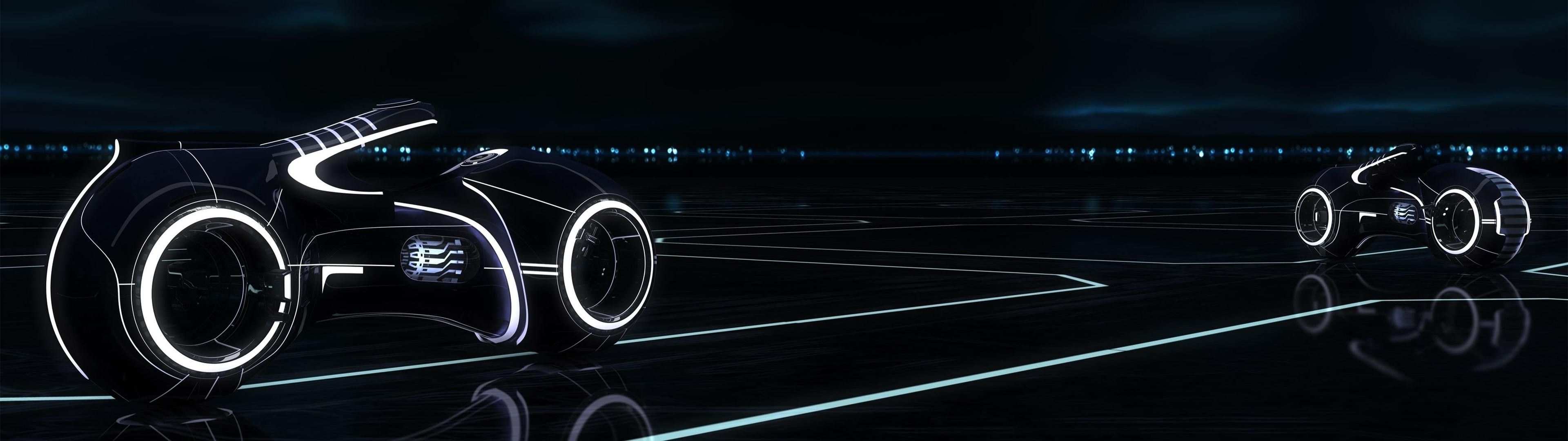 3840x1080 Tron: Legacy, Light Cycle, Movies, Multiple Display Wallpaper HD / Desktop and Mobile Background, Dual Screen