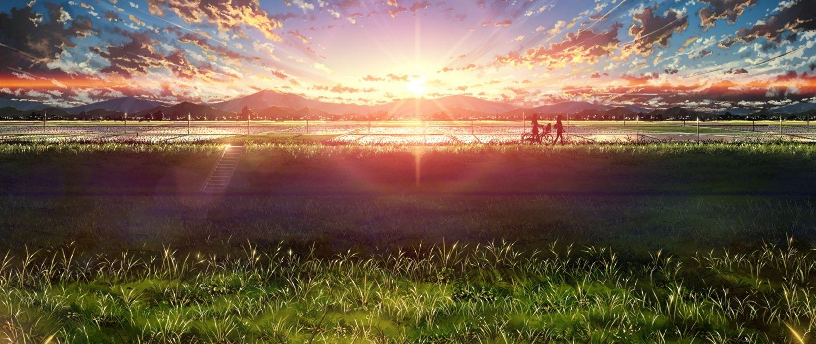 1660x700 Ultra Wide Japan Anime Sky Sunlight Wallpaperx1080, Dual Screen