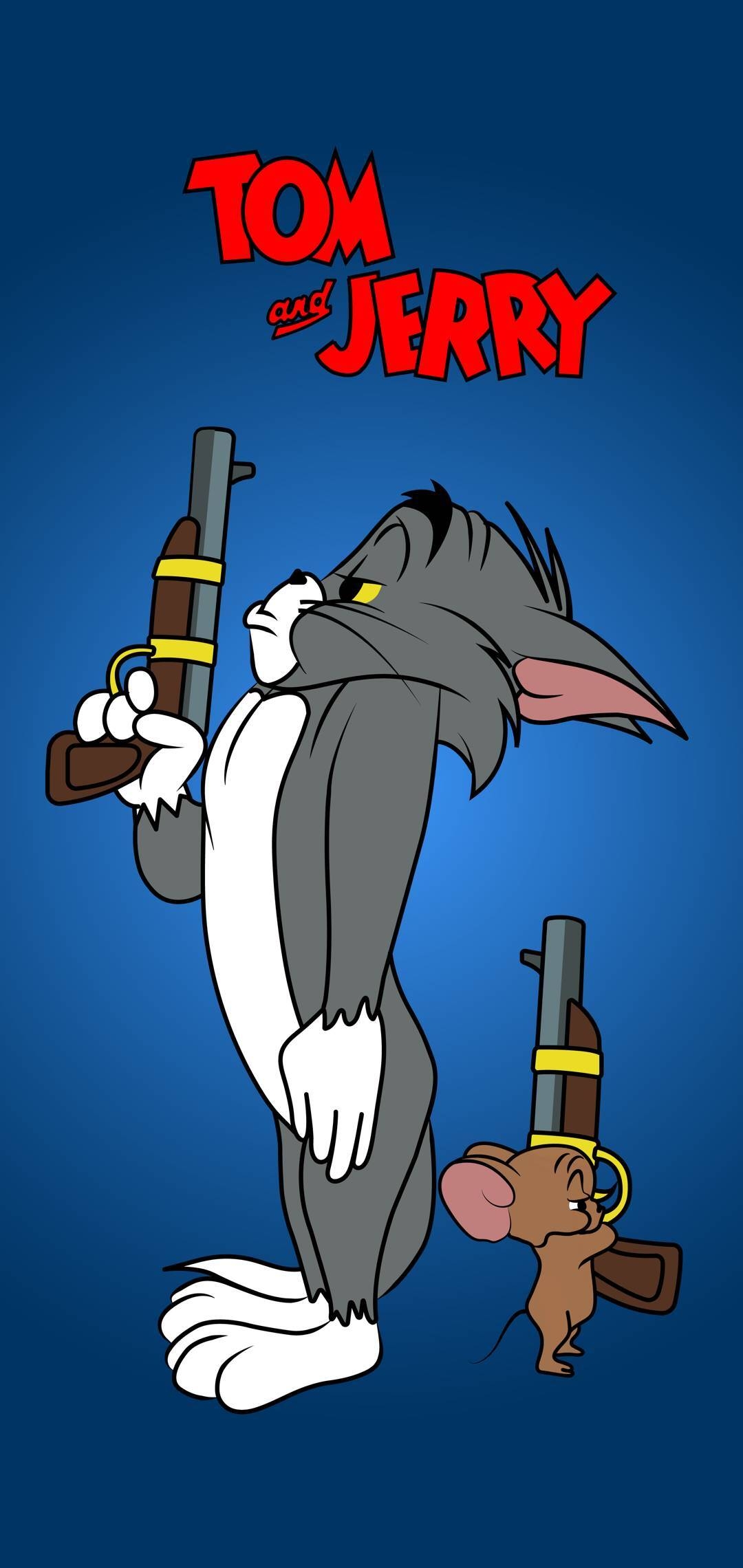 1080x2280 Tom and Jerry With Gunx2280 resolution wallpaper, Phone