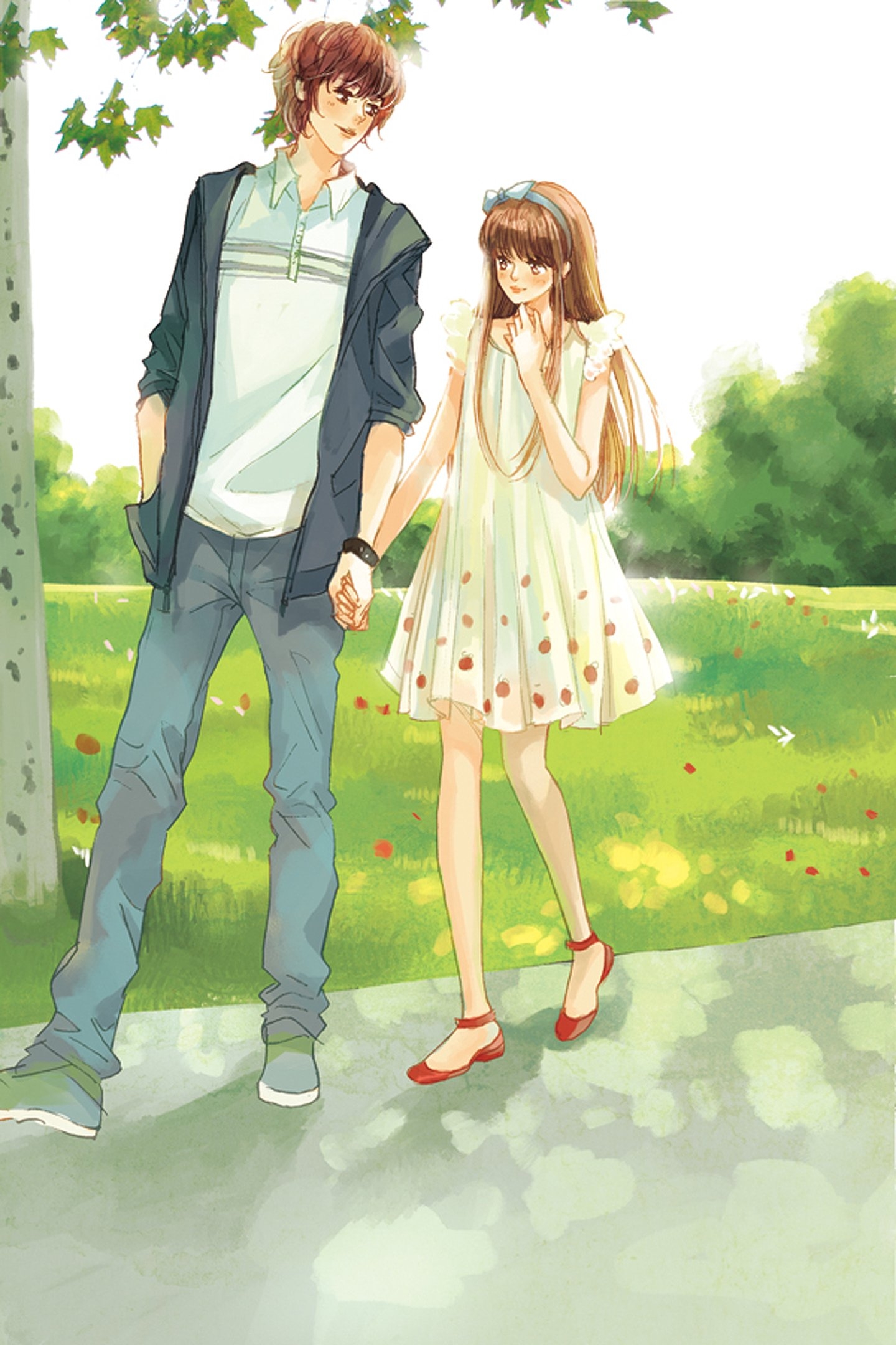 1440x2160 Walking Holding Hands Anime HD Wallpaper, Phone