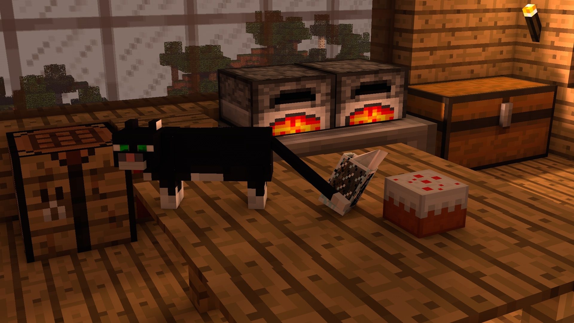 1920x1080 Cake Cat Milk Minecraft Ocelot Wallpaper:, Desktop