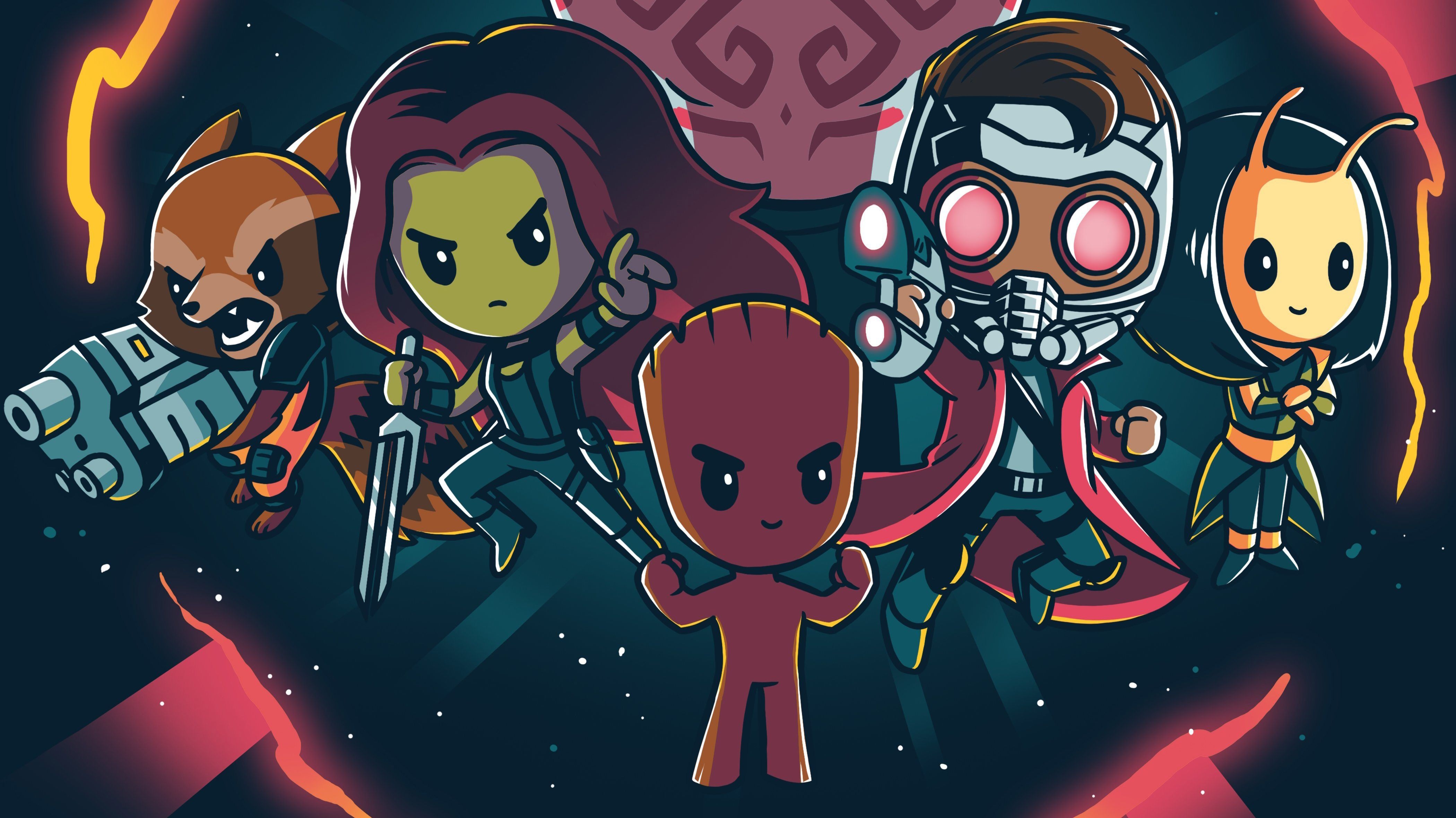 4200x2370 Little Guardians Of The Galaxy Art, HD Superheroes, 4k Wallpaper, Image, Background, Photo and Picture, Desktop