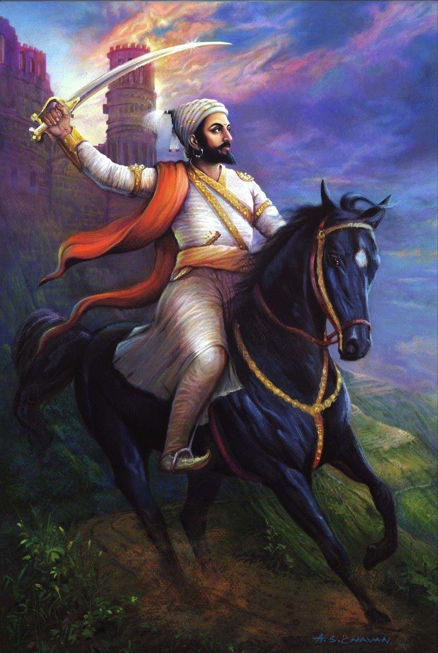 860x1280 Shivaji Maharaj On Horse Wallpaper & Background, Phone