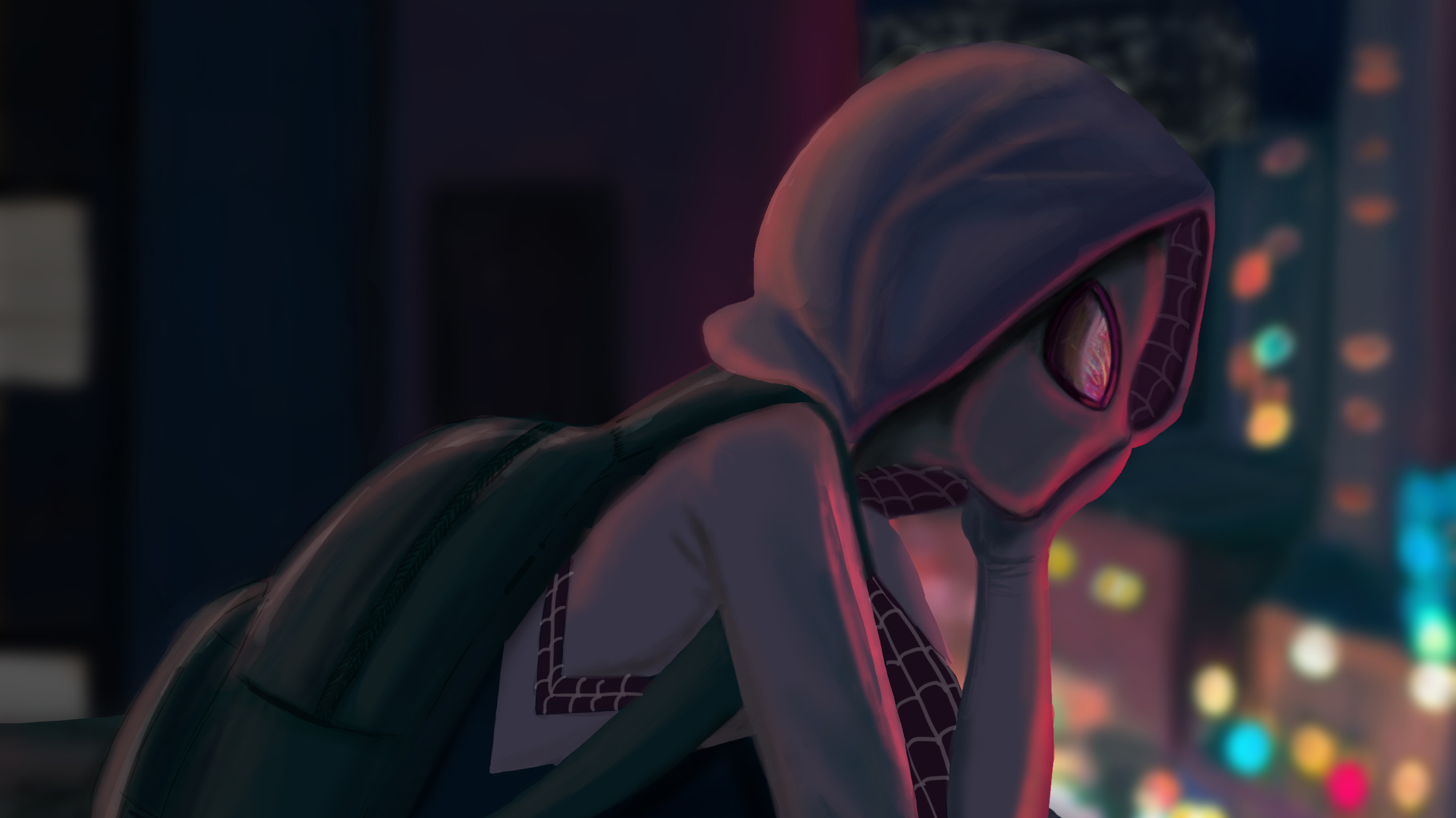 2550x1440 Art Spider Gwen Stacy, HD Superheroes, 4k Wallpaper, Image, Background, Photo and Picture, Desktop