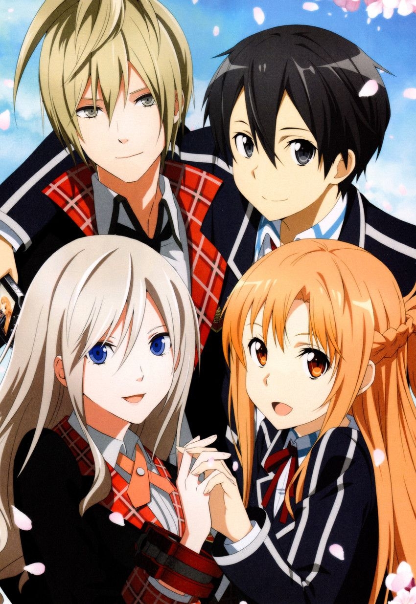 850x1240 asuna, kirito, alisa ilinichina amiella, and julius visconti (sword art online and 4 more) drawn, Phone