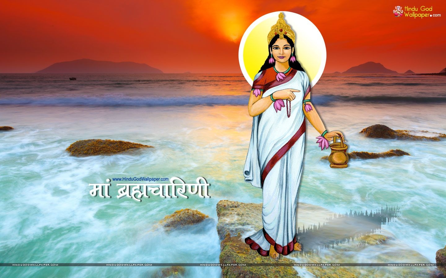 1440x900 Maa Brahmacharini Wallpaper, Photo & Image Download. Navratri image, Navratri, Navratri wishes, Desktop