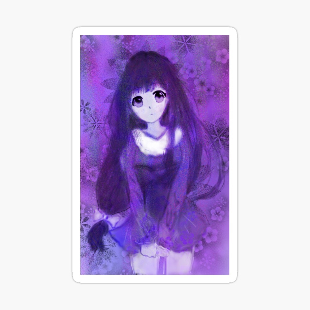 1000x1000 Cute Purple Anime Girl Phone Case iPhone Case, Phone