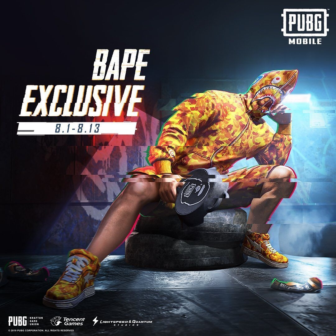 1080x1080 Don't miss out flex your fashion with BAPE gear in PUBG MOBILE!. Fan art, Background picture, Memes, Phone