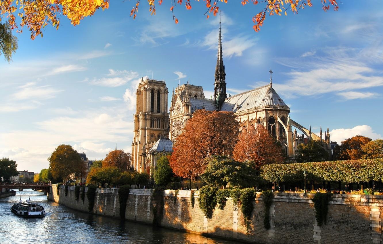 1340x850 Wallpaper autumn, bridge, nature, the city, river, France, Paris, Desktop