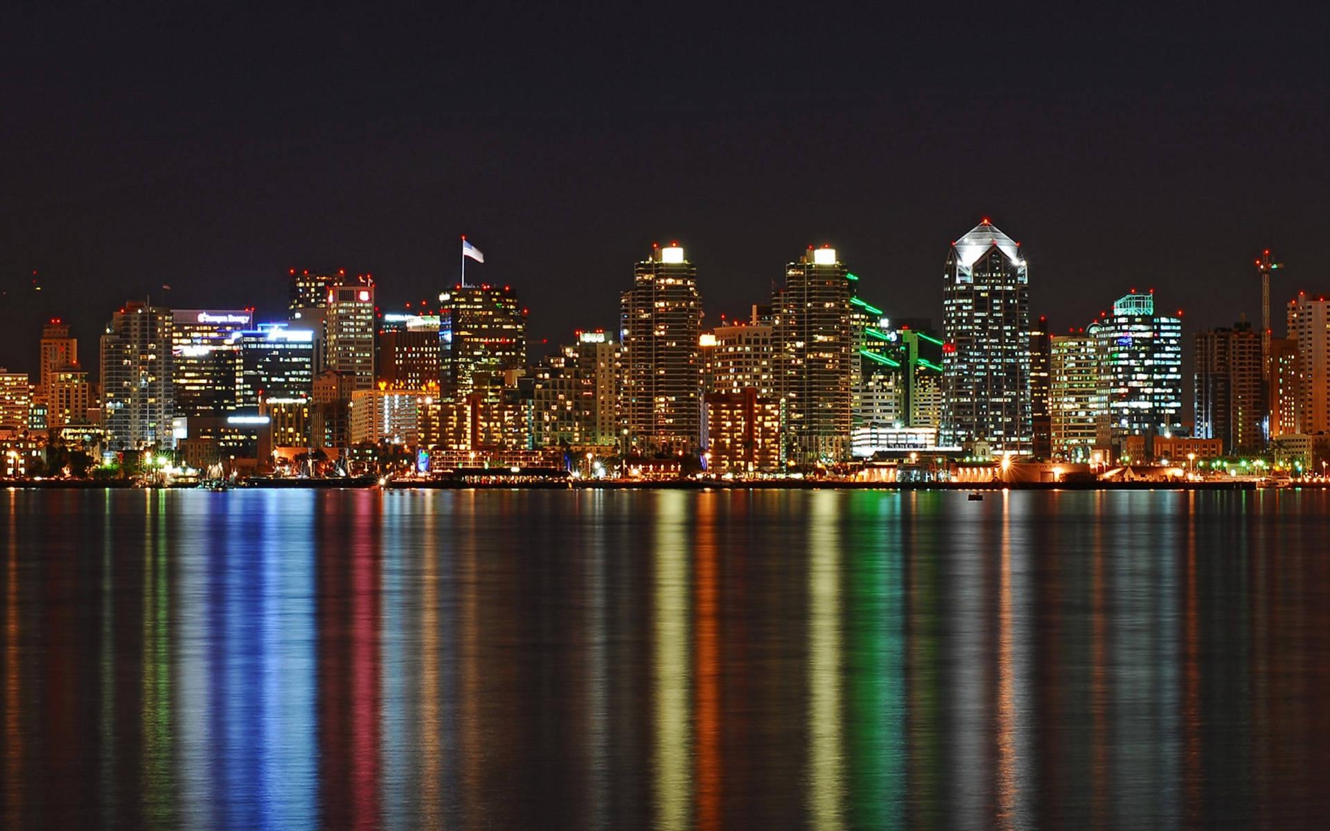 1920x1200 San Diego city night light wallpaper, Desktop