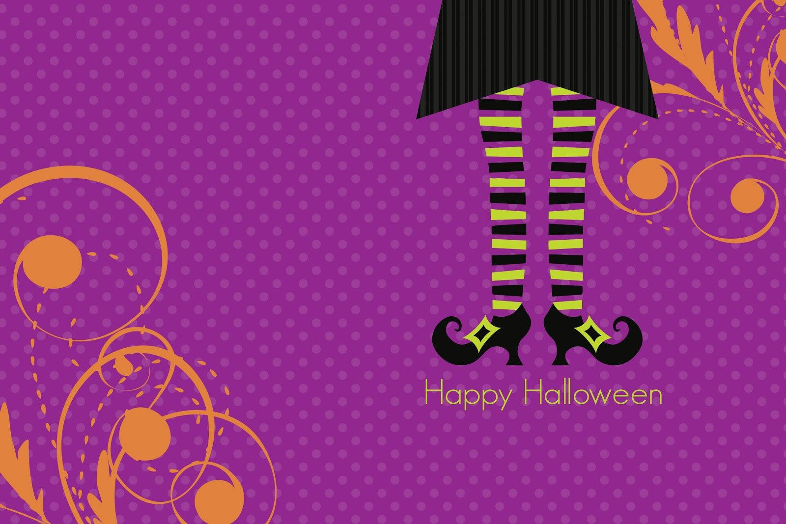 1600x1070 Download Kawaii Halloween Witch Legs Wallpaper, Desktop