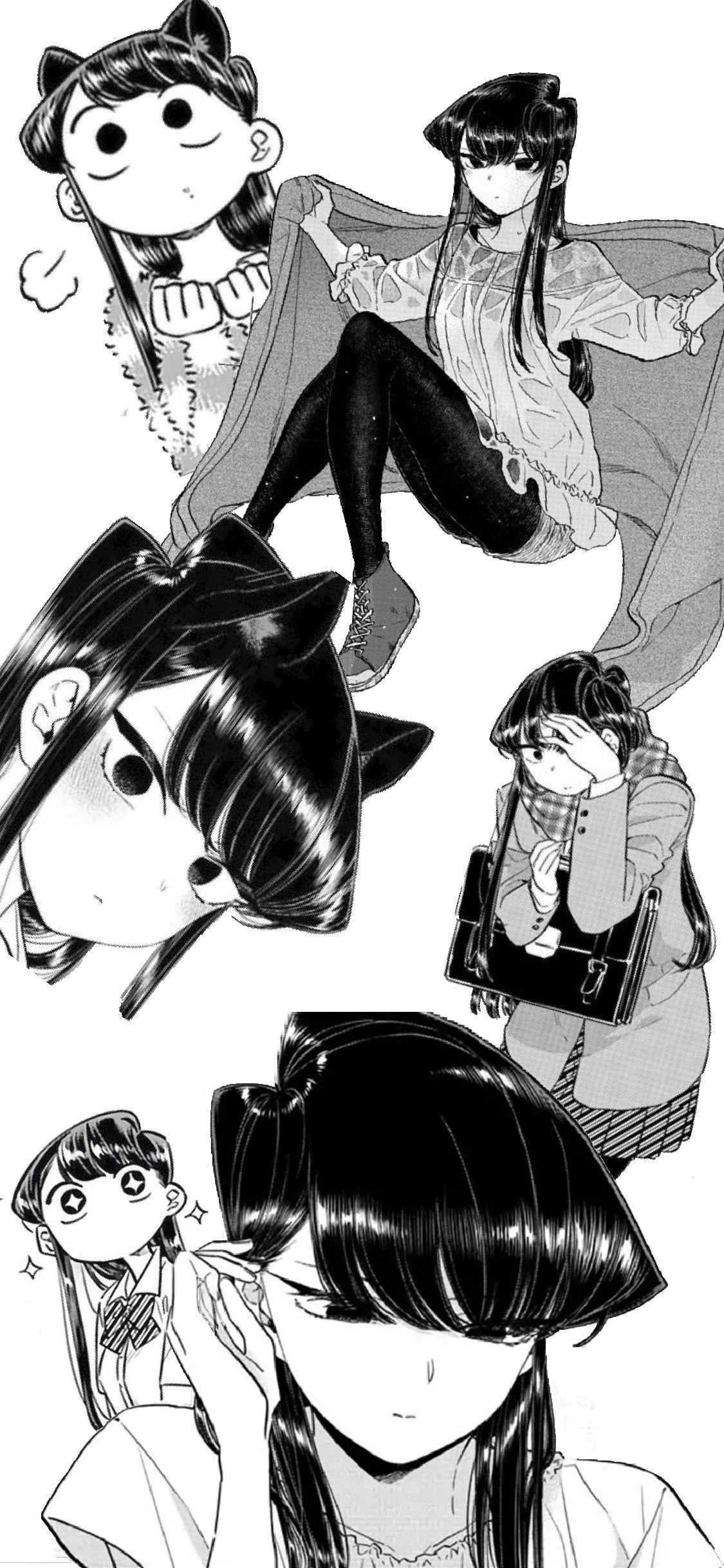 1130x2440 iPhone X wallpaper i put together from manga panels, Komi_san, Phone