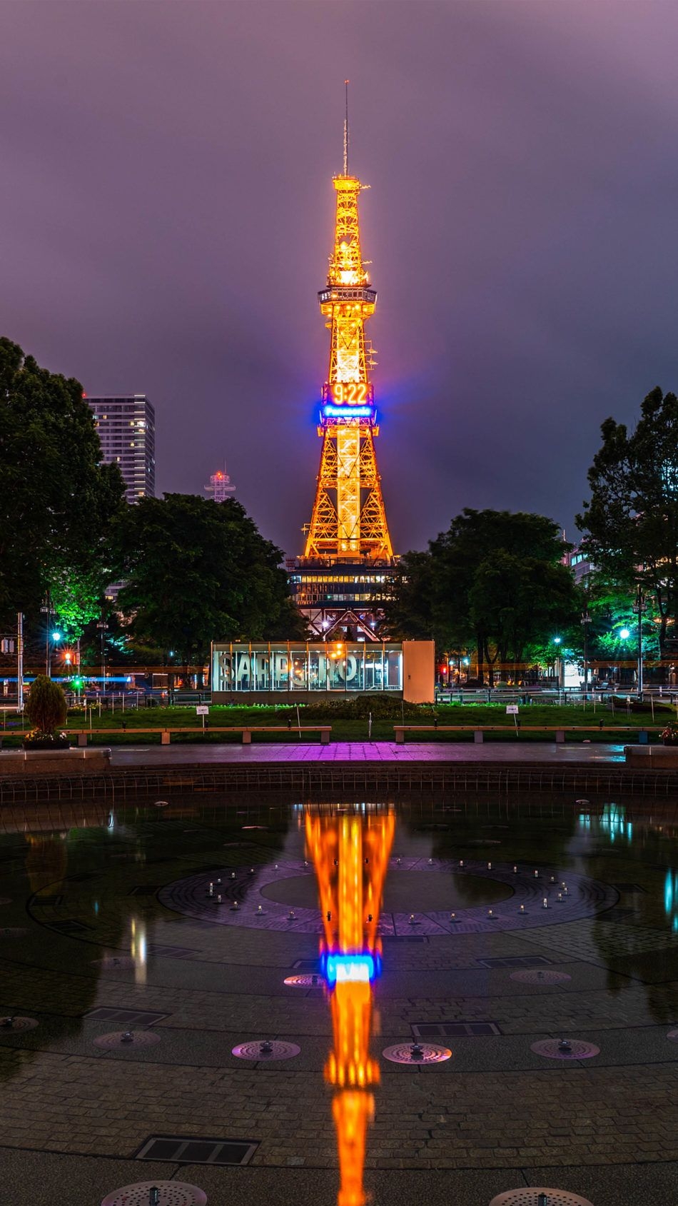 950x1690 Sapporo Japan Night Lights 4K Ultra HD Mobile Wallpaper, Phone