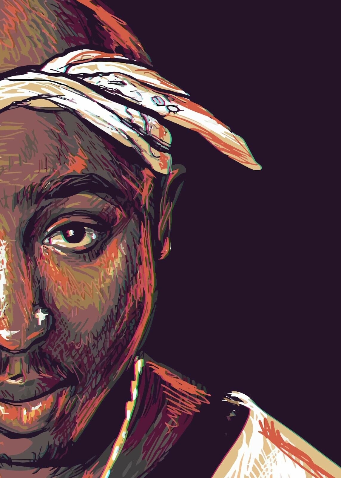 1150x1600 NEW Tupac Shakur 2Pac Music Poster Print Art Fan Art Vector Canvas Free Postage, Phone