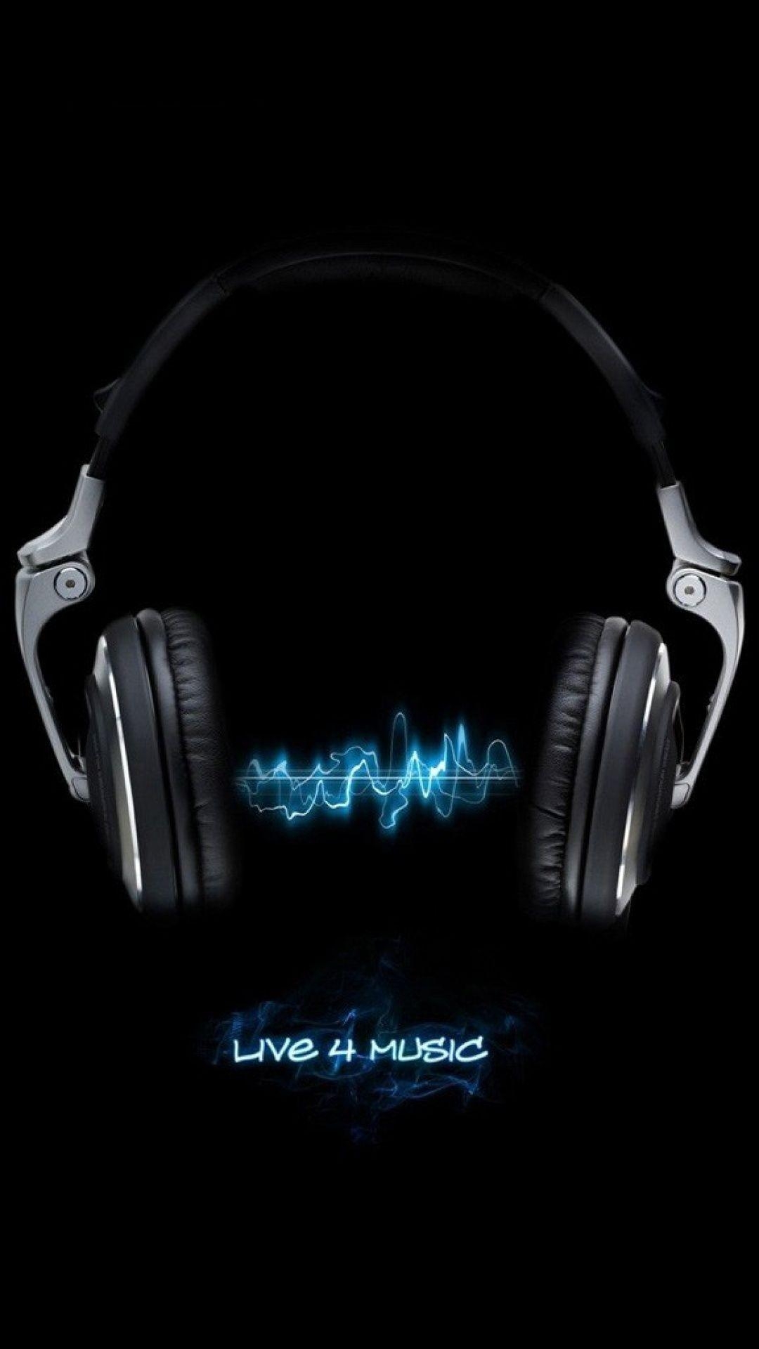 1080x1920 Live For Music Black Neon Blue Android Wallpaper free download, Phone