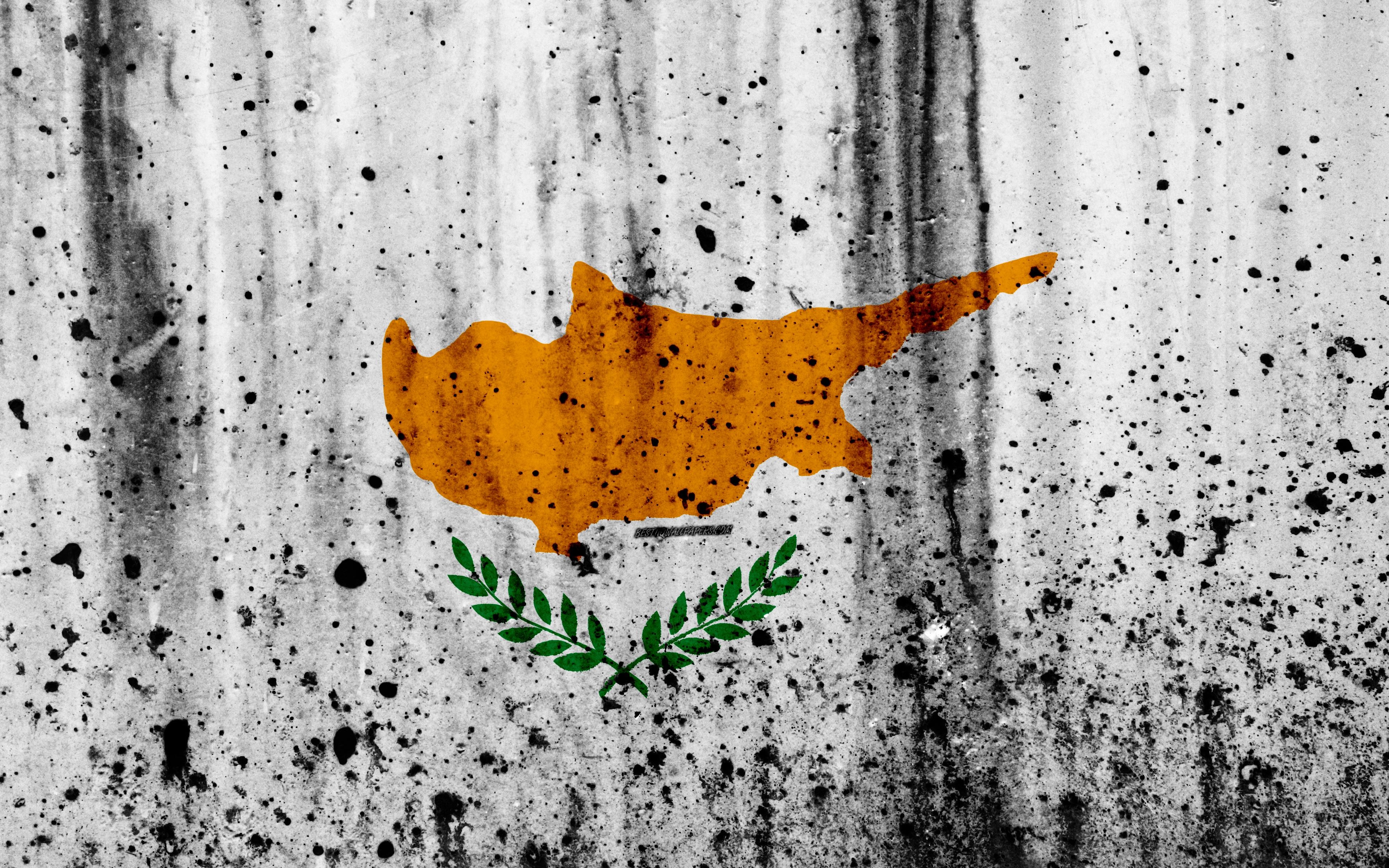 3840x2400 Download wallpaper Cypriot flag, 4k, grunge, flag of Cyprus, Europe, Desktop