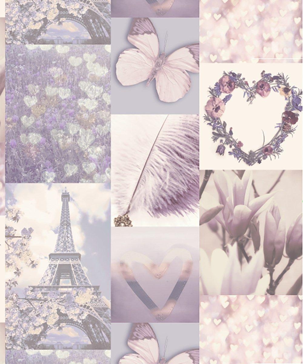 1000x1200 DecorSave Parisian Memories Lilac Wallpaper 669101, Phone