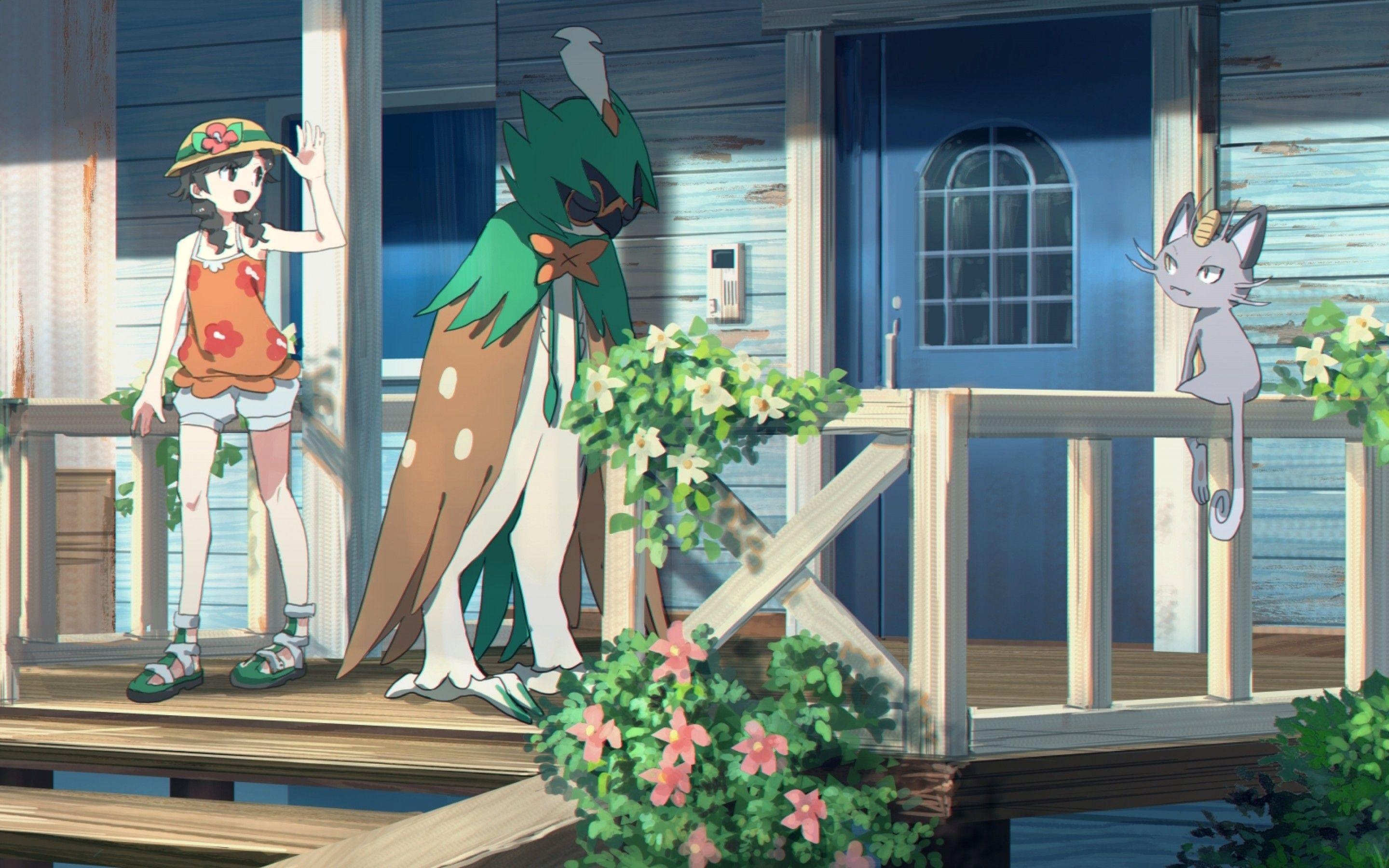 2880x1800 Download  Decidueye, Pokemon, House, Artwork Wallpaper, Desktop