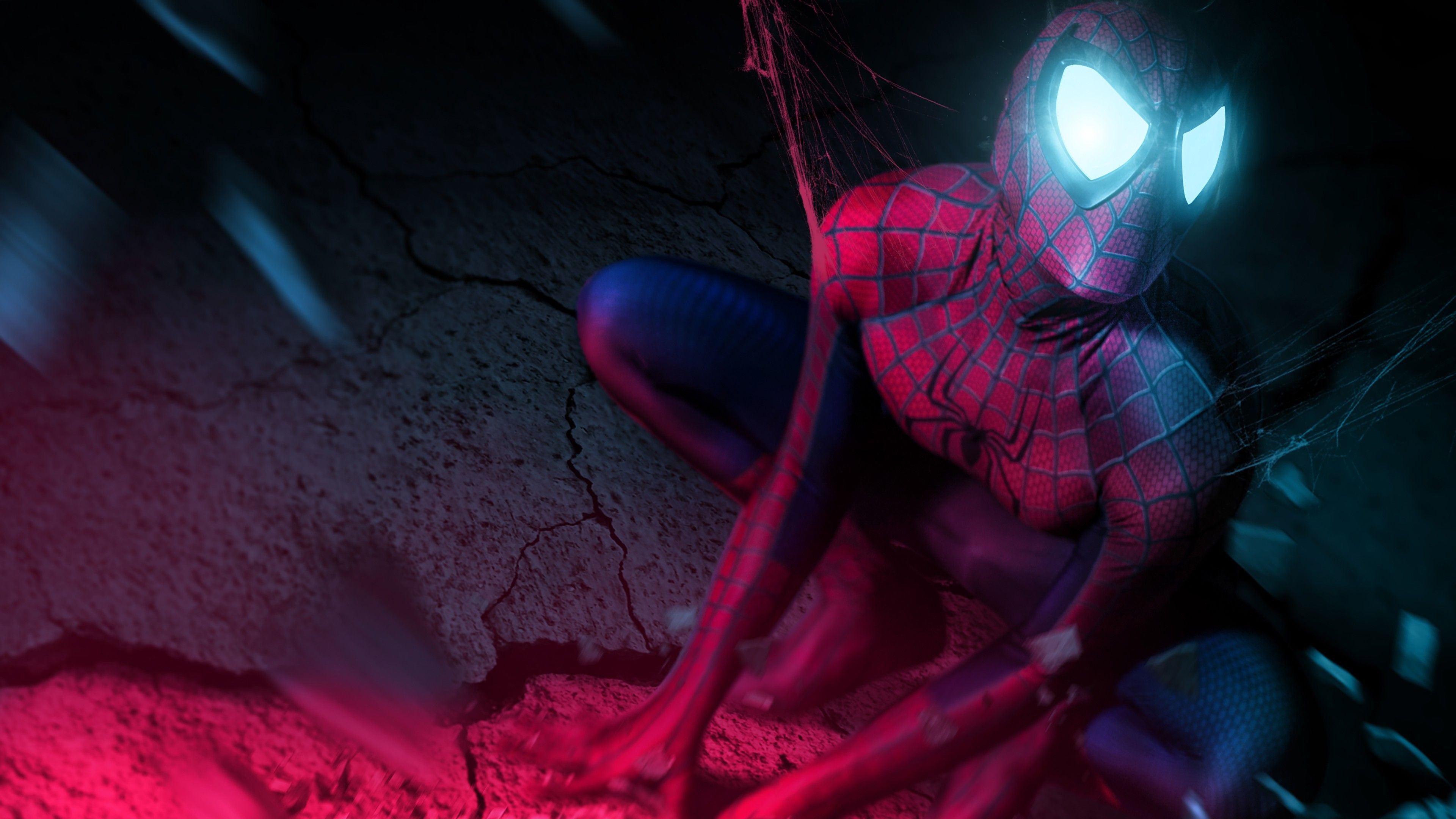 3840x2160 Iron Spider 4K Wallpaper, Spider Man, Neon, Cosplay, Graphics CGI, Desktop