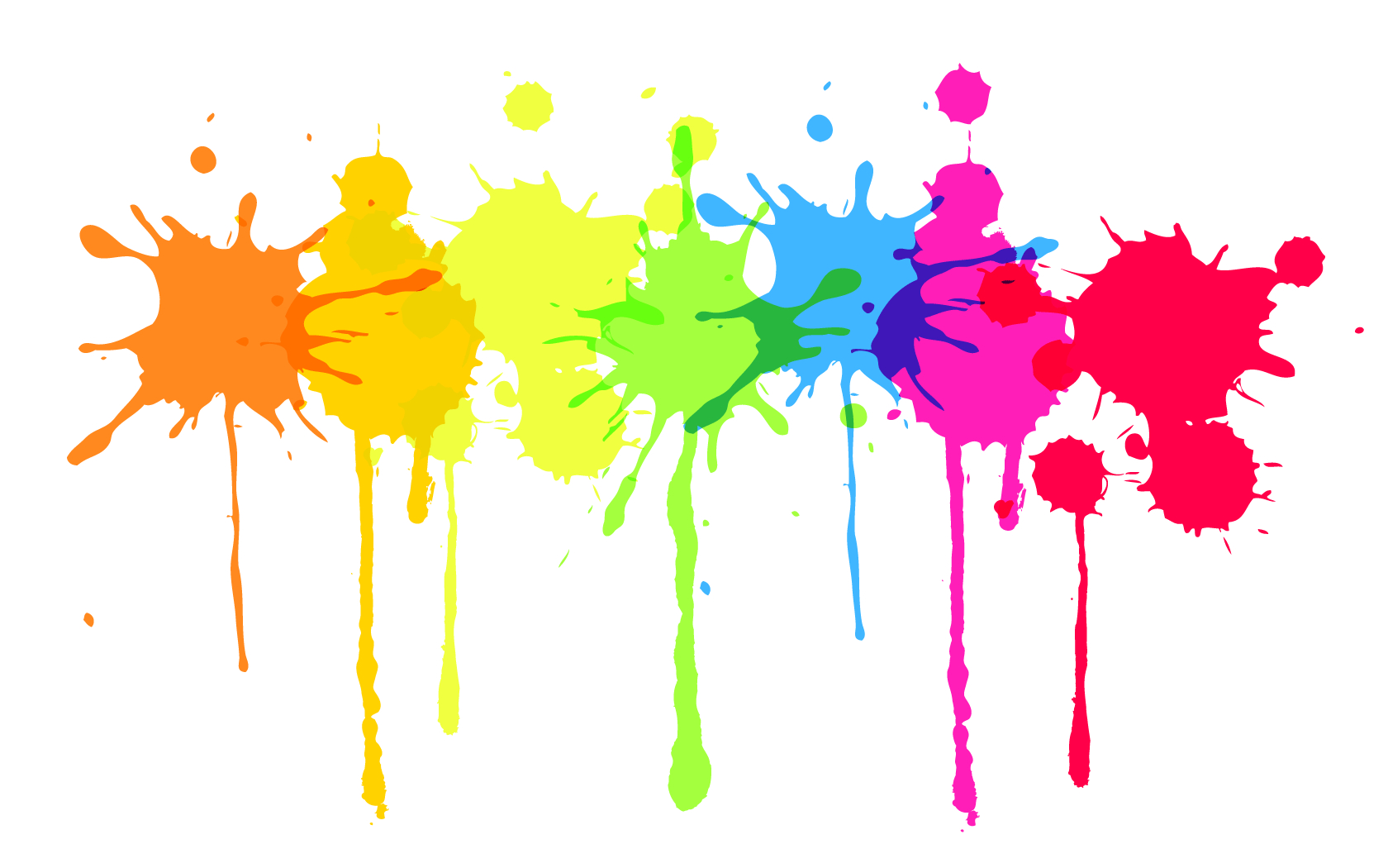 1680x1050 Neon Paint Splatter White Background, Desktop