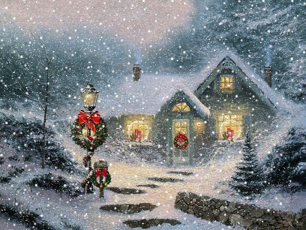 1030x770 Thomas Kinkade Christmas Wallpaper, Desktop