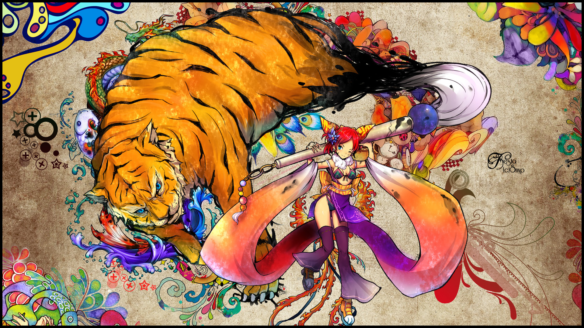 1920x1080 Free download Colorful Year of The Tiger Wallpaper Colorful Year of The Tiger [] for your Desktop, Mobile & Tablet. Explore Anime Rainbow Wallpaper. Rainbow Wallpaper for Computer, Rainbow, Desktop