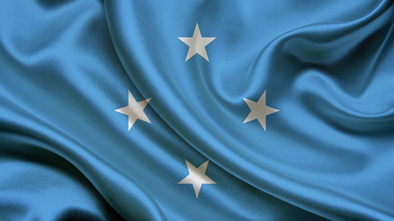 1280x720 Micronesia Light Blue Flag, Desktop