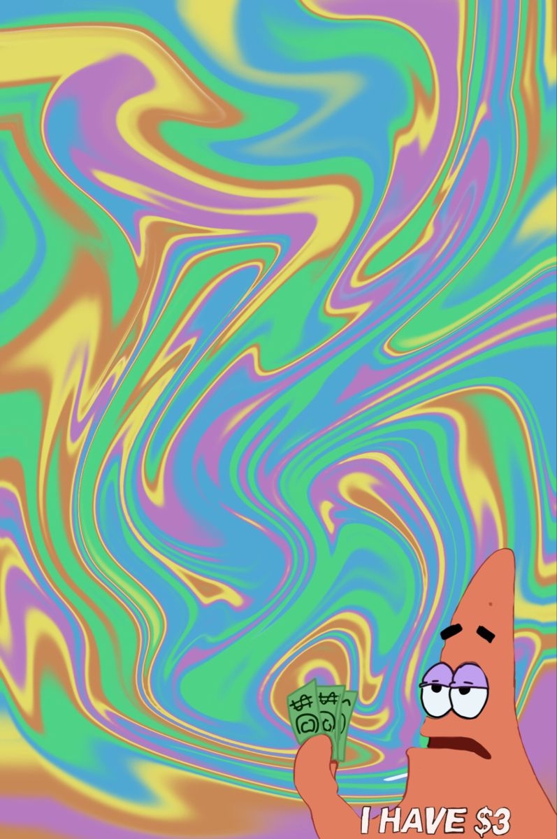 800x1200 Patrick Star Wallpaper “I have $3”. Art collage wall, Spongebob wallpaper, Trippy wallpaper, Phone