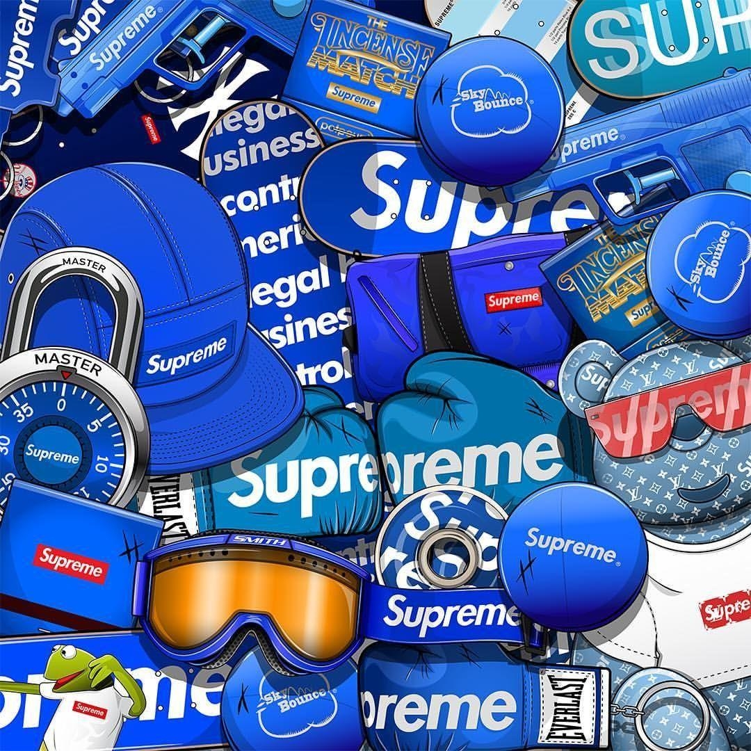 1080x1080 Blue Supreme Wallpaper Free Blue Supreme Background, Phone