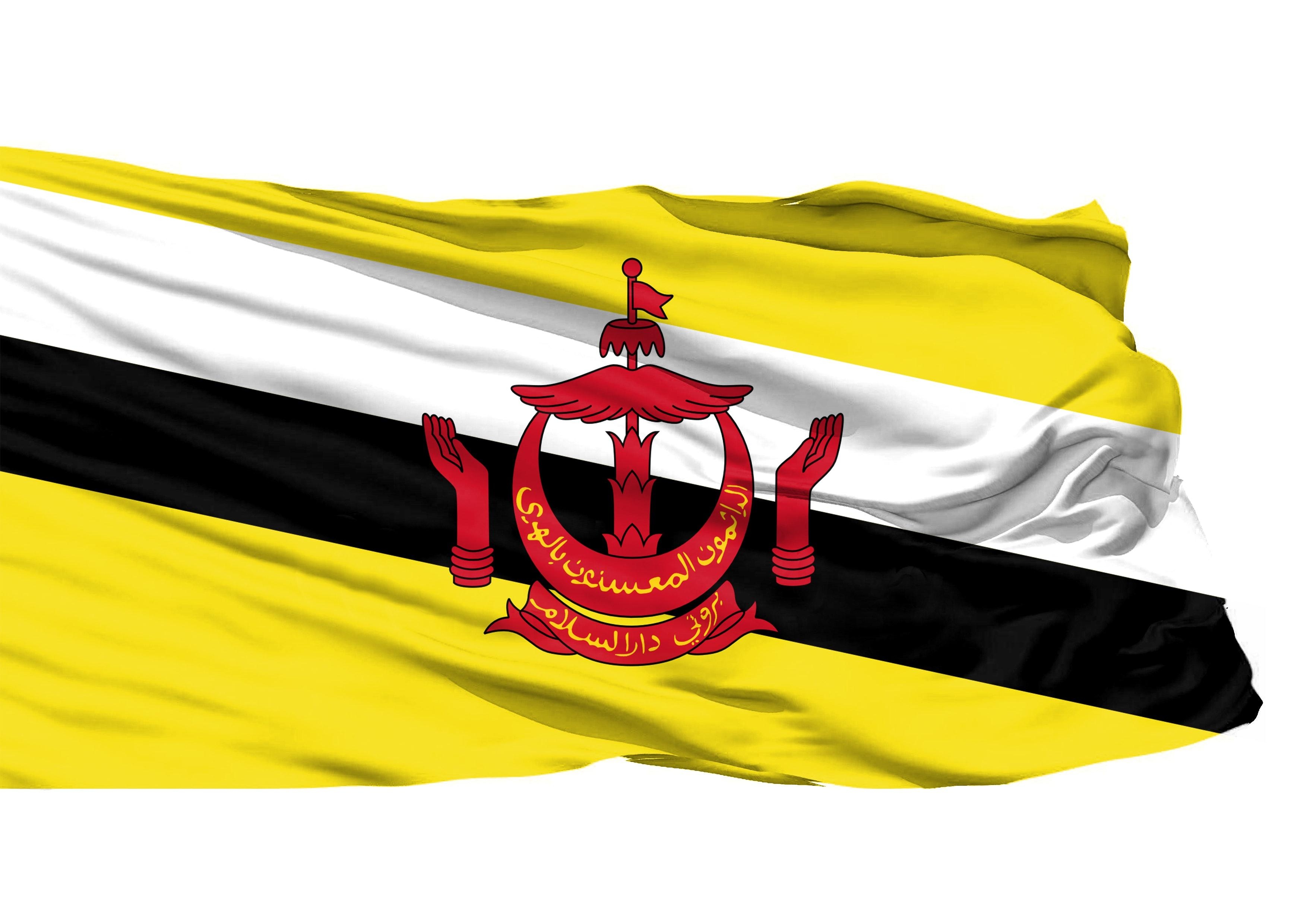 3510x2480 Free of Brunei 3D Flag, Desktop