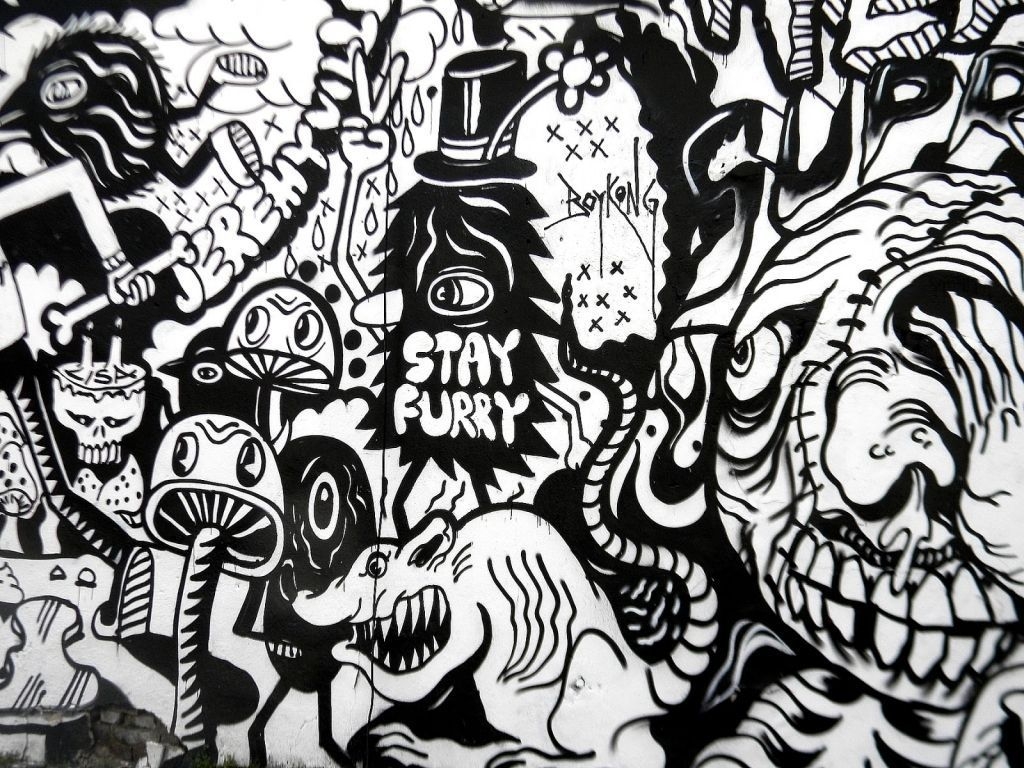 1030x770 Black and White Graffiti Wallpaper Free Black and White Graffiti Background, Desktop