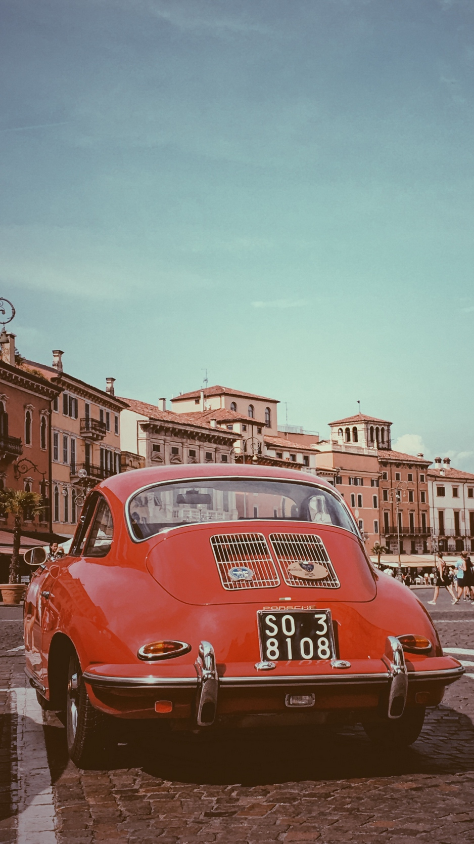 940x1670 Download Wallpaper  Porsche, Retro, Car, Red, Italy, Verona Iphone 8 7 6s 6 For Parallax HD Background. Red Wallpaper, Retro Wallpaper, Red Aesthetic, Phone