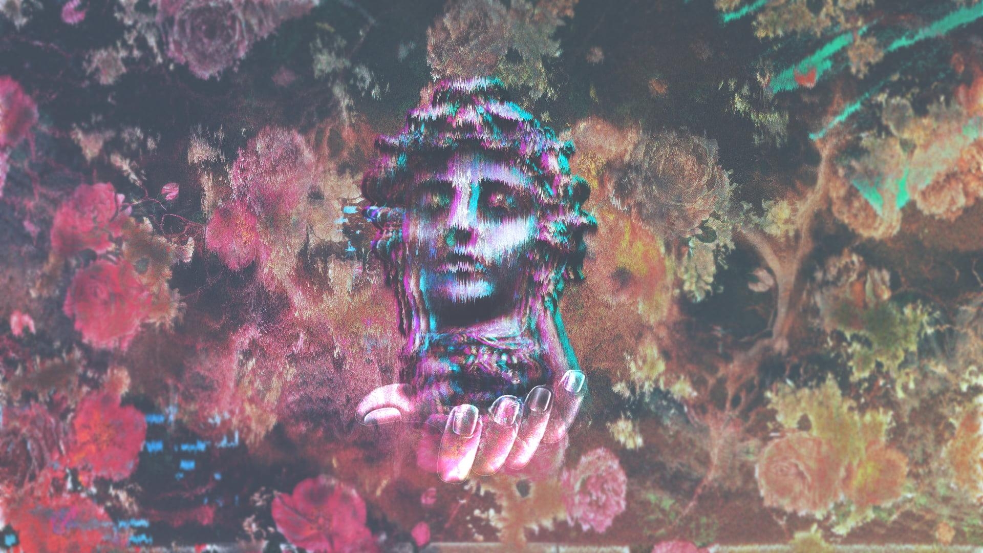 1920x1080 Male head bust painting, vaporwave, statue, Julius Caesar, Caesar HD, Desktop