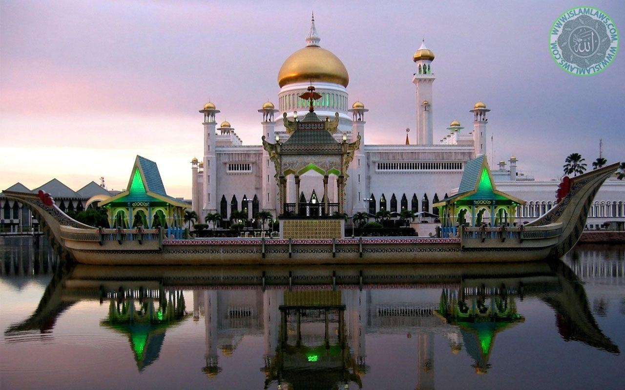 1280x800 Omar Ali Saifuddin Mosque Brunei Wallpaper & Details, Desktop