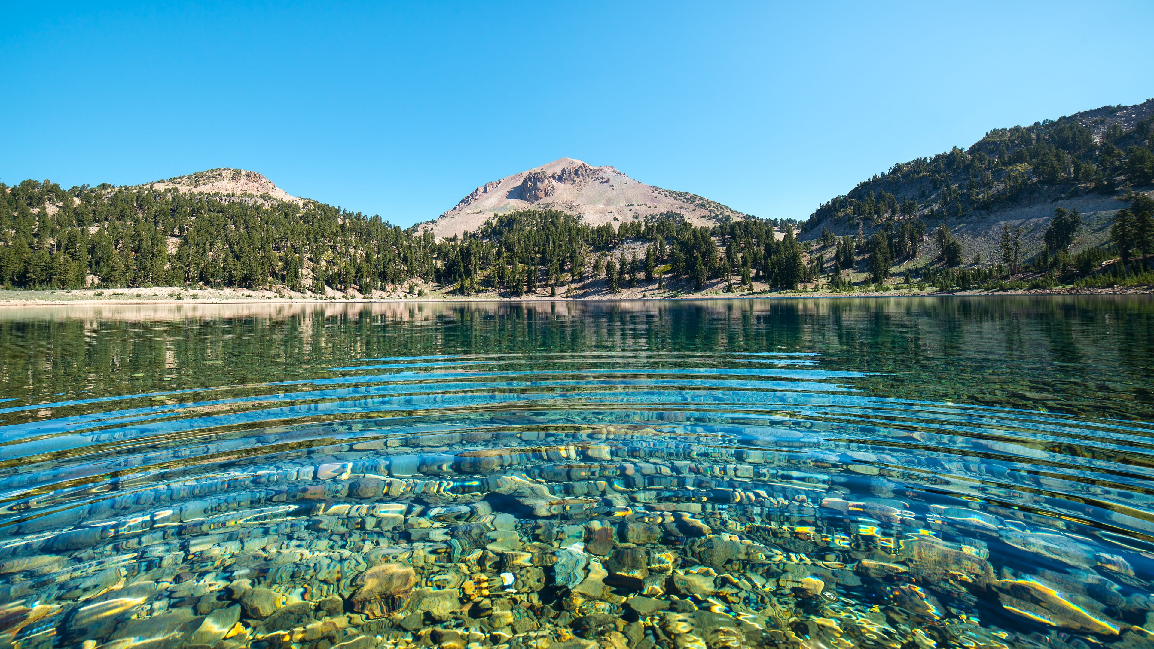 3840x2160 California Landscapes Lassen Volcanic National Park Nature Water, Desktop