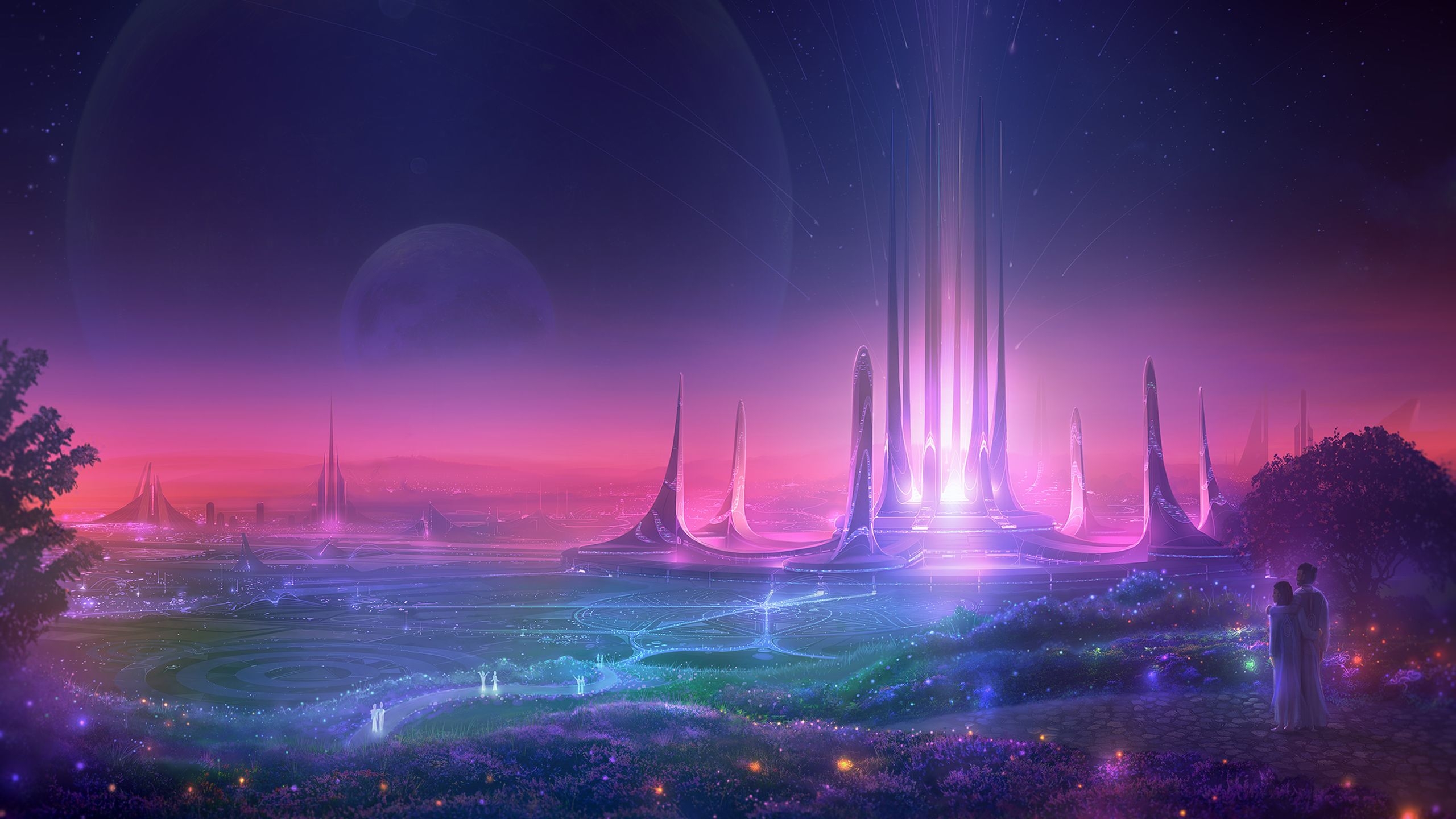 2560x1440 Futuristic Sci Fi City Wallpaper, Desktop