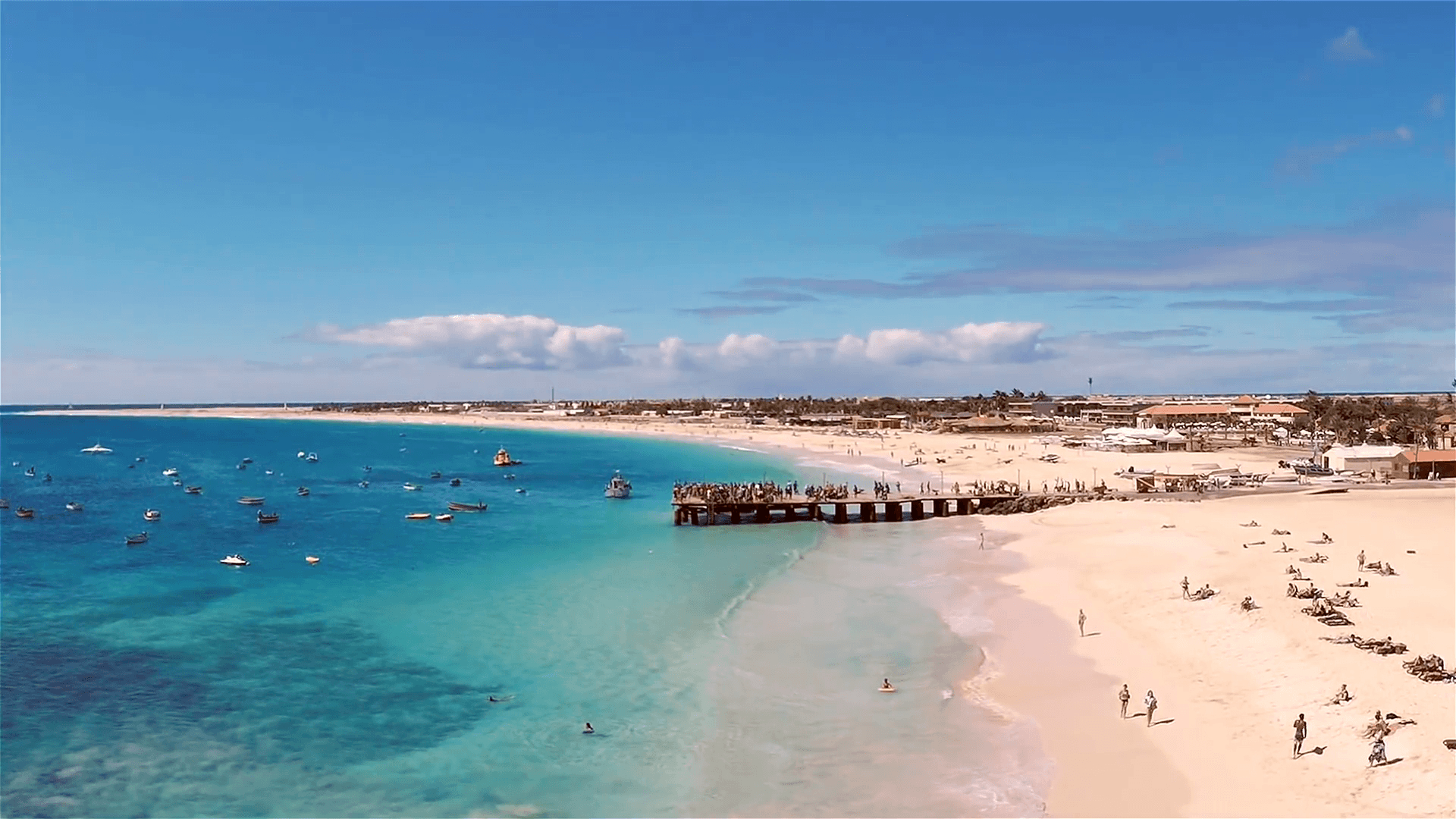 1920x1080 Aerial view of Santa Maria beach in Sal Cape Verde Verde, Desktop