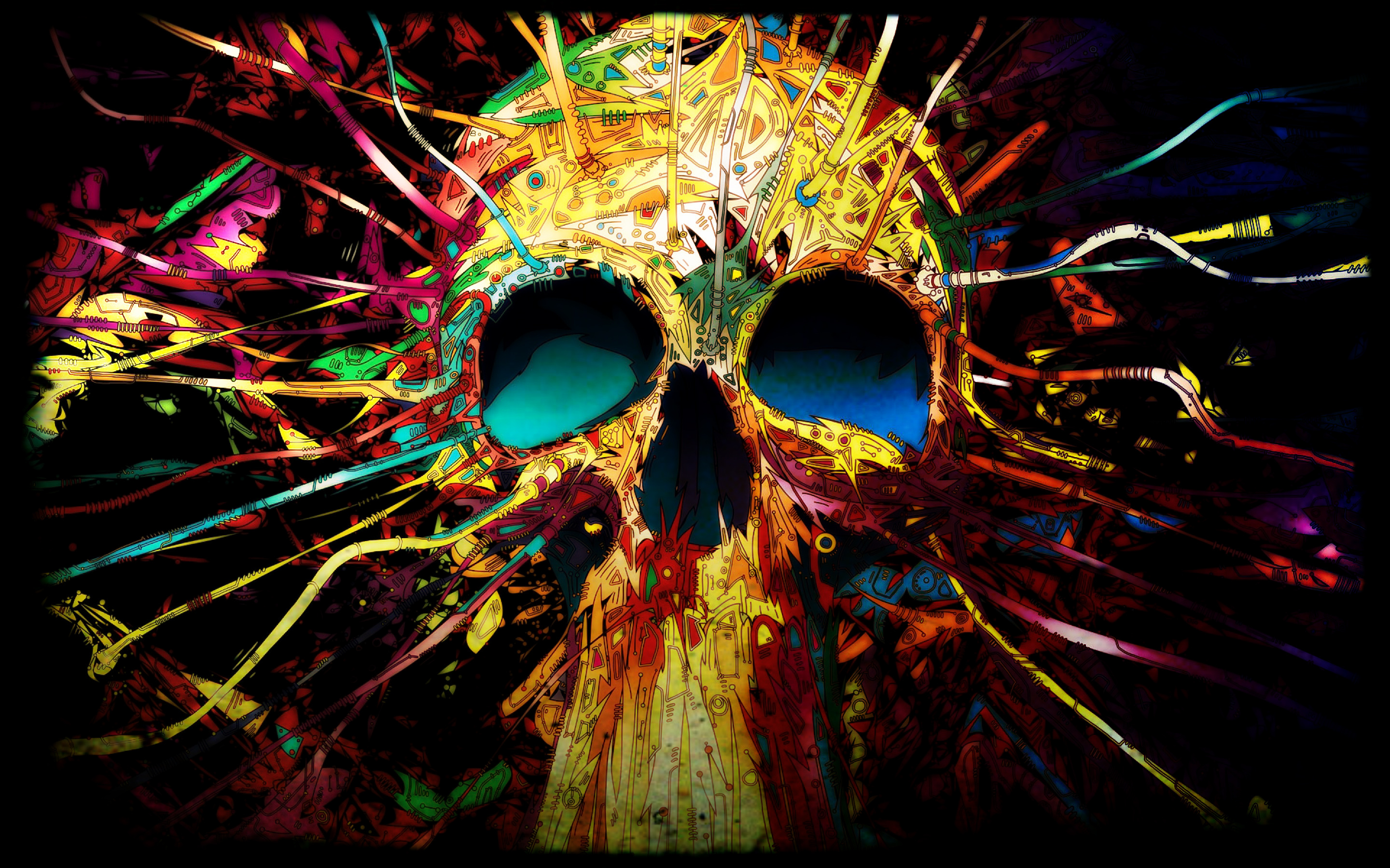 2880x1800 Psychedelic Colorful Skull HD Wallpaper, Desktop