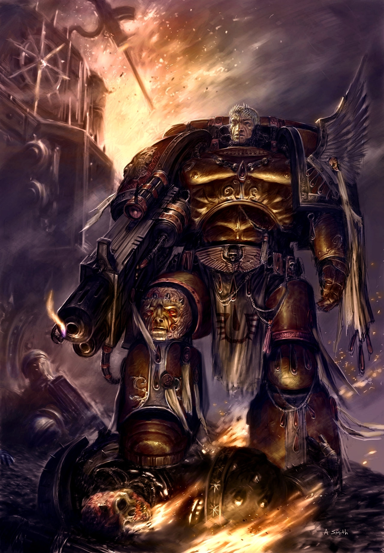 1280x1850 warhammer 40k space marine concept art adrian smith blood angels tycho  wallpaper, Phone