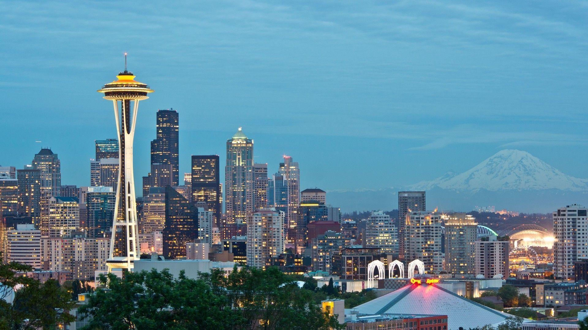 1920x1080 Night, Seattle Skyline Wallpaper, Desktop