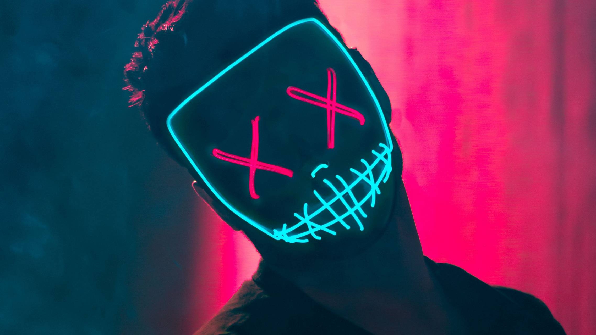 2280x1280 Neon Mask Guy wallpaper, Desktop