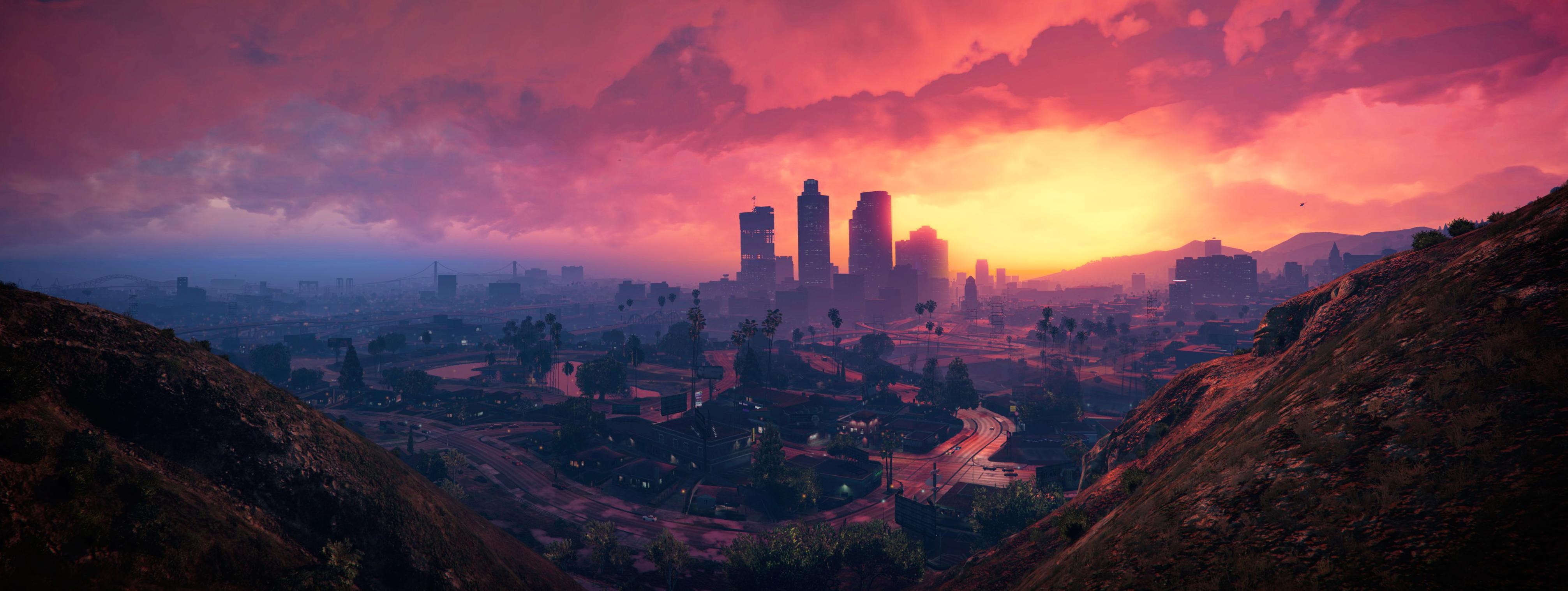 4030x1520 GTA V Los Santos Wallpaper, Original Quality, mostly 4Kcredits to, Dual Screen