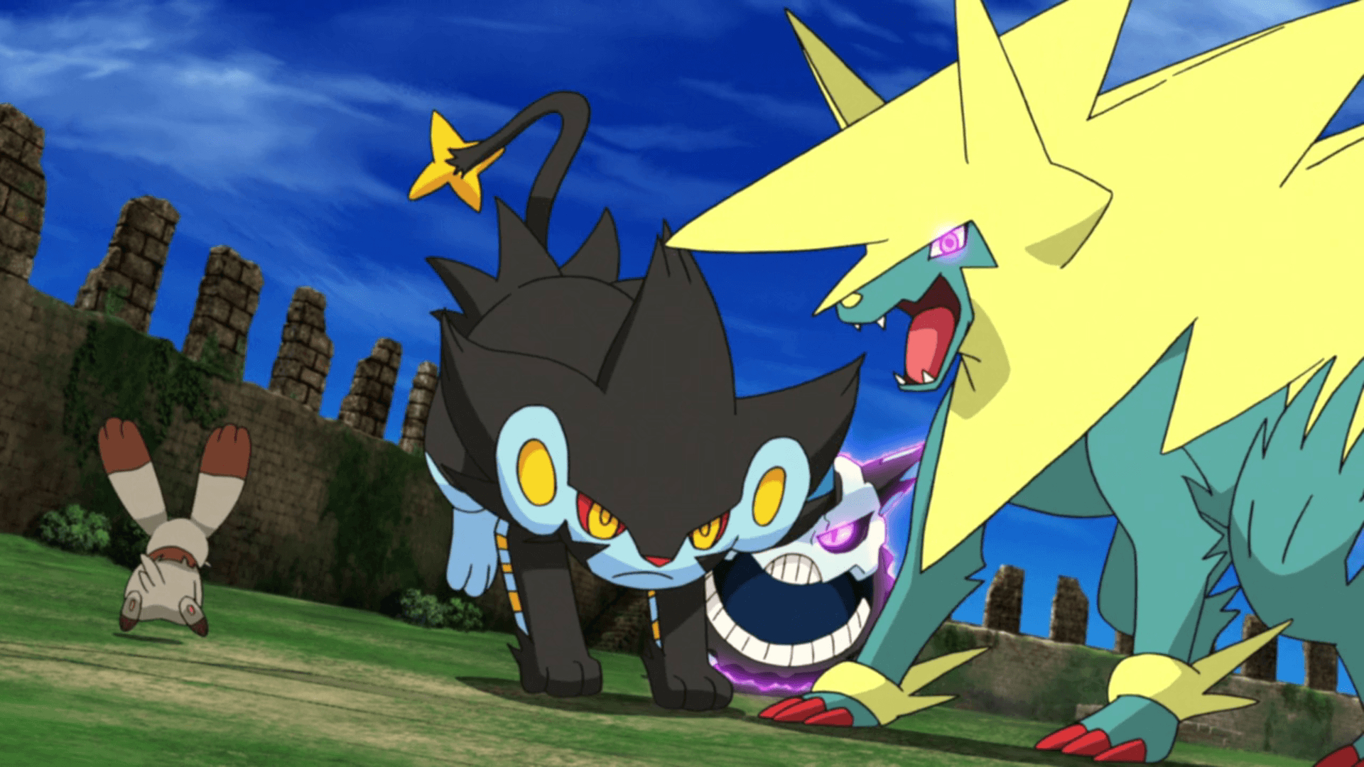 1920x1080 Ether's Mega Manectric and Jarvis' Mega Beedrill.png, Desktop