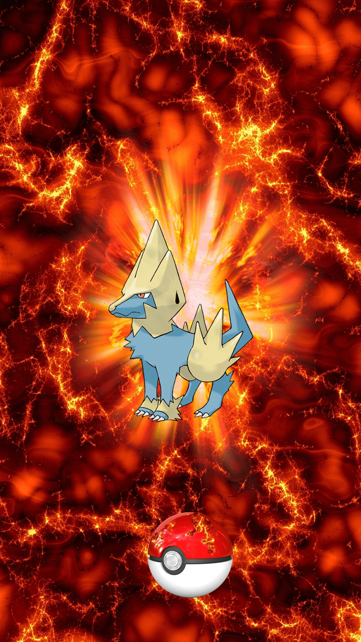 1250x2210 Fire Pokeball Manectric Livolt 17 Electrike, Phone