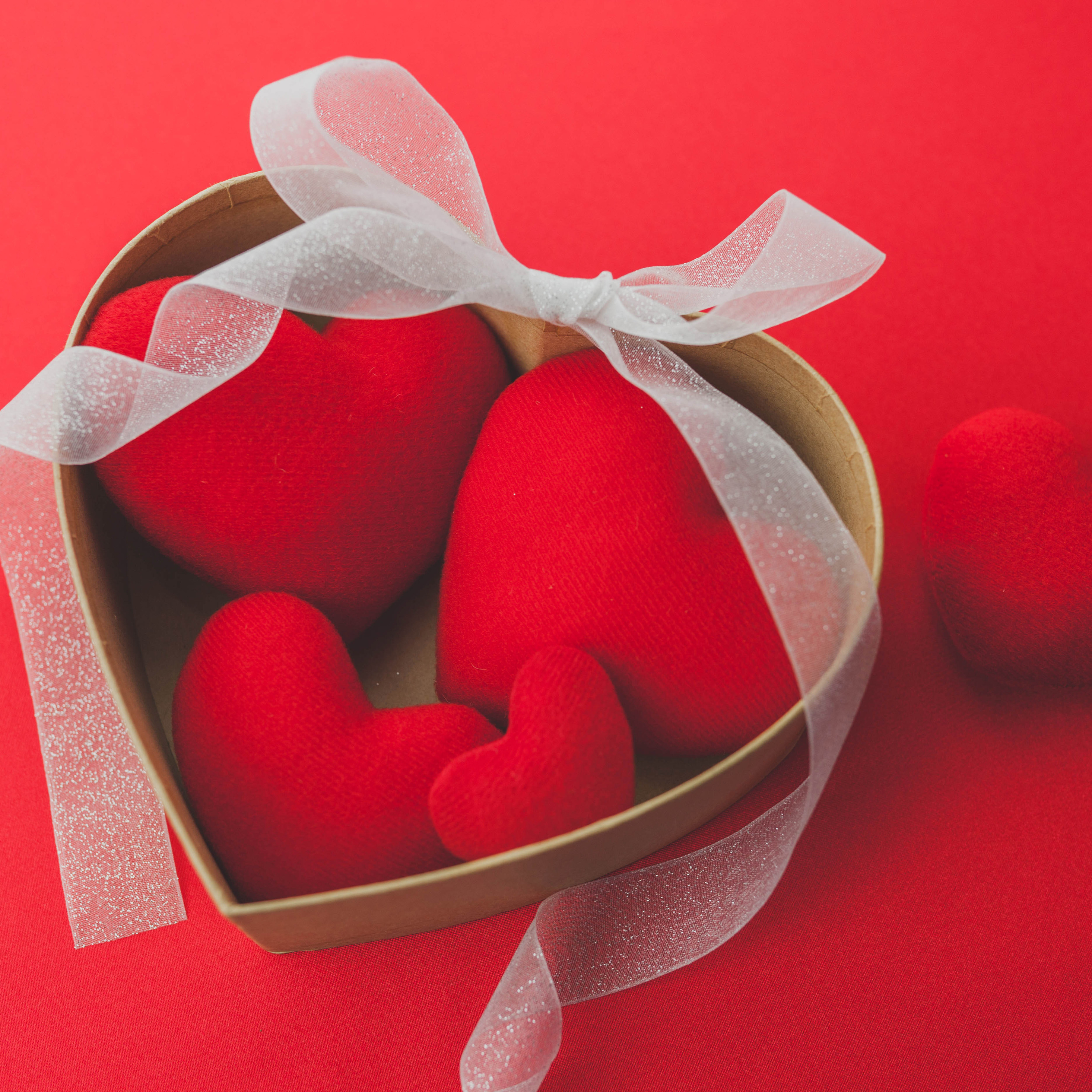 2940x2940 Heart shaped Red Ribbon Valentines Day iPad Pro Retina Display HD 4k Wallpaper, Image, Background, Photo and Picture, Phone