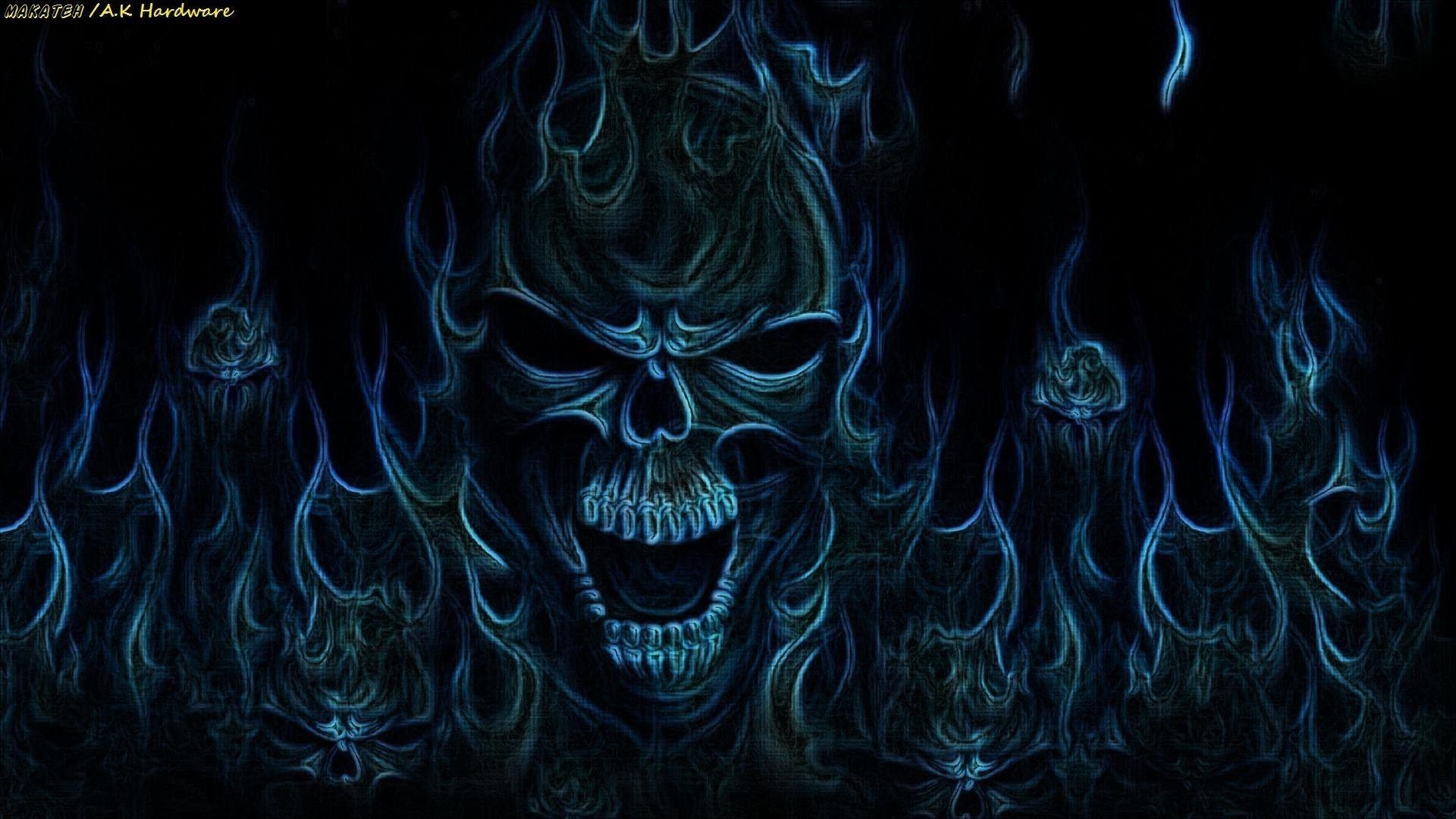 1920x1080 Skulls on Fire Wallpaper, Desktop