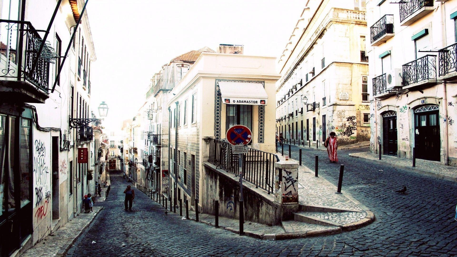 1920x1080 Winding street in Lisbon wallpaper and image, Desktop