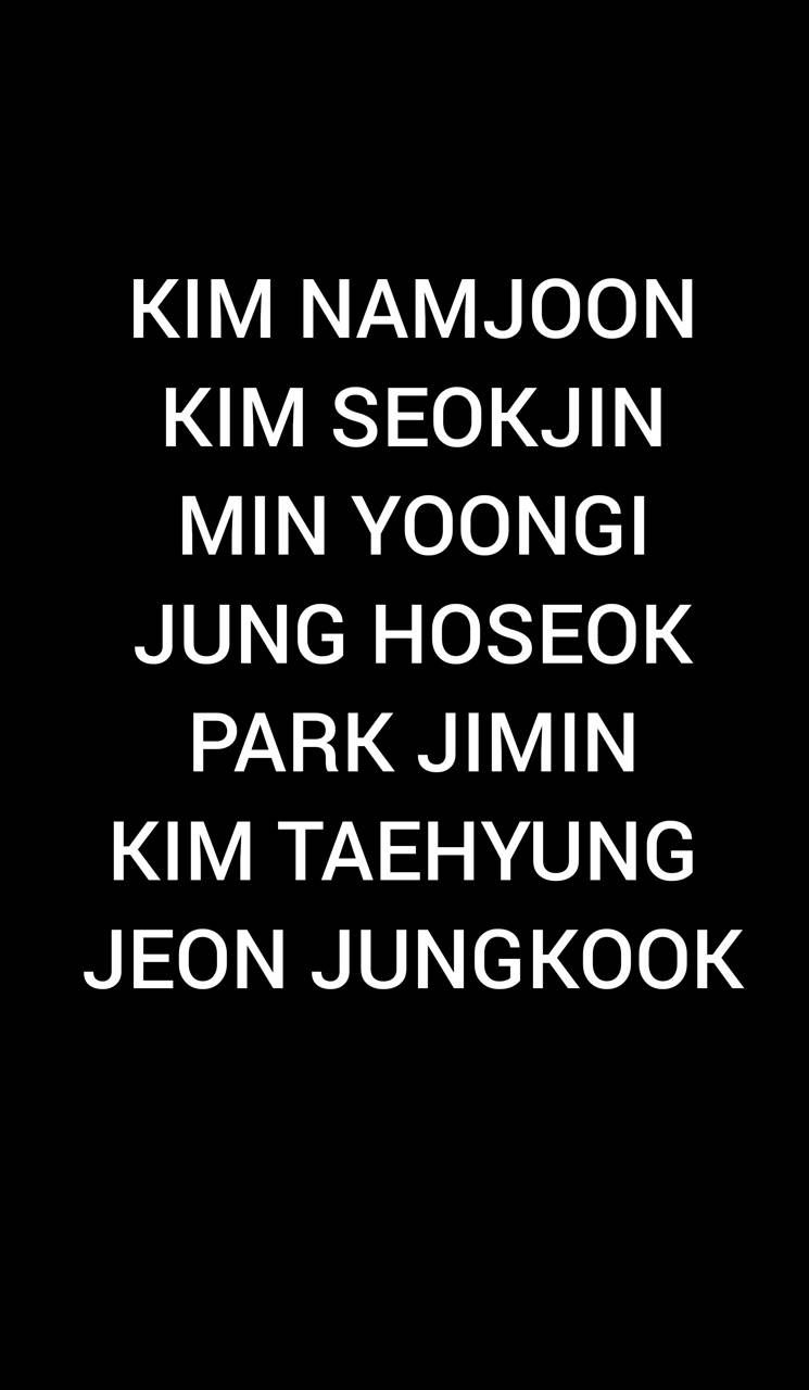 750x1280 Bts names wallpaper, Phone