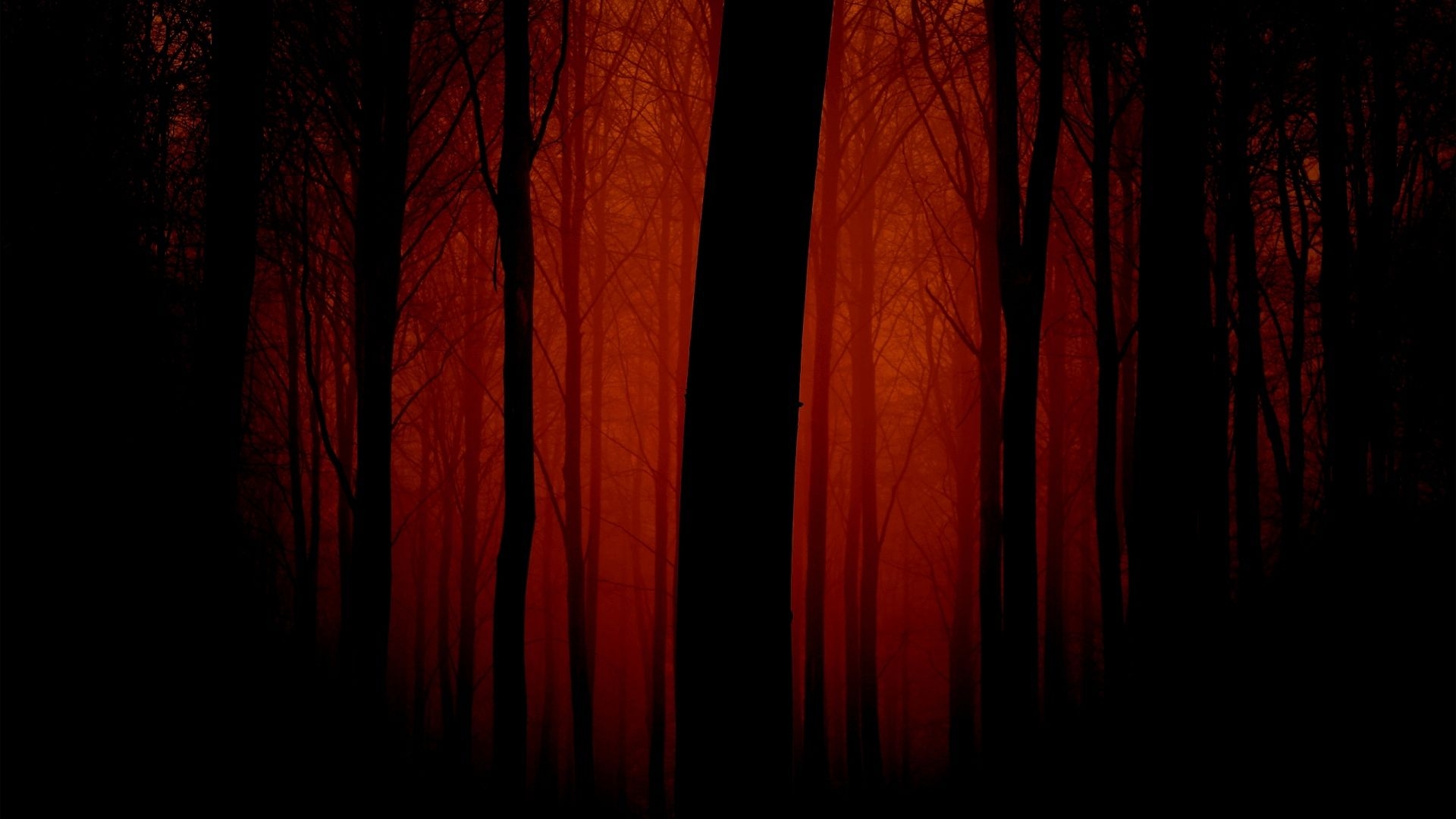 1920x1080 Red Scary Forest Digital Art Wallpaper Background 64315 px, Desktop