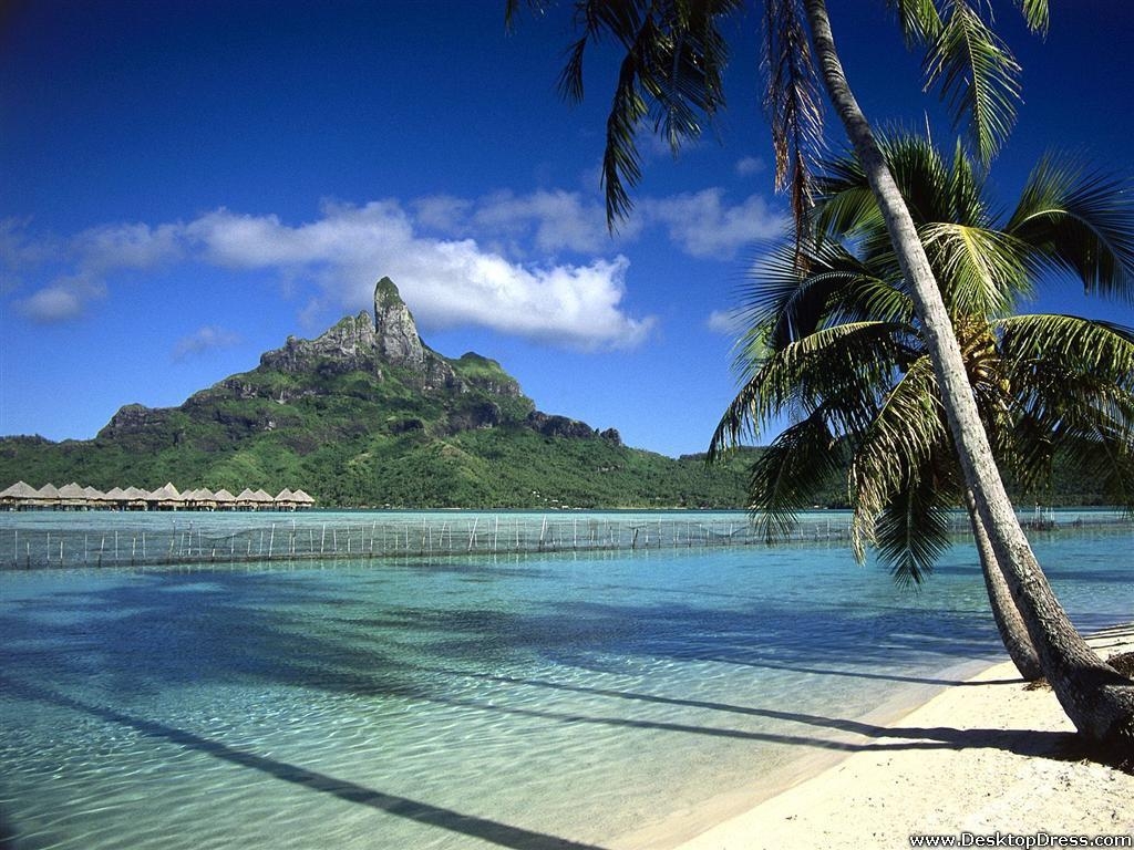 1030x770 Desktop Wallpaper Natural Background Bora Bora Shoreline, Desktop